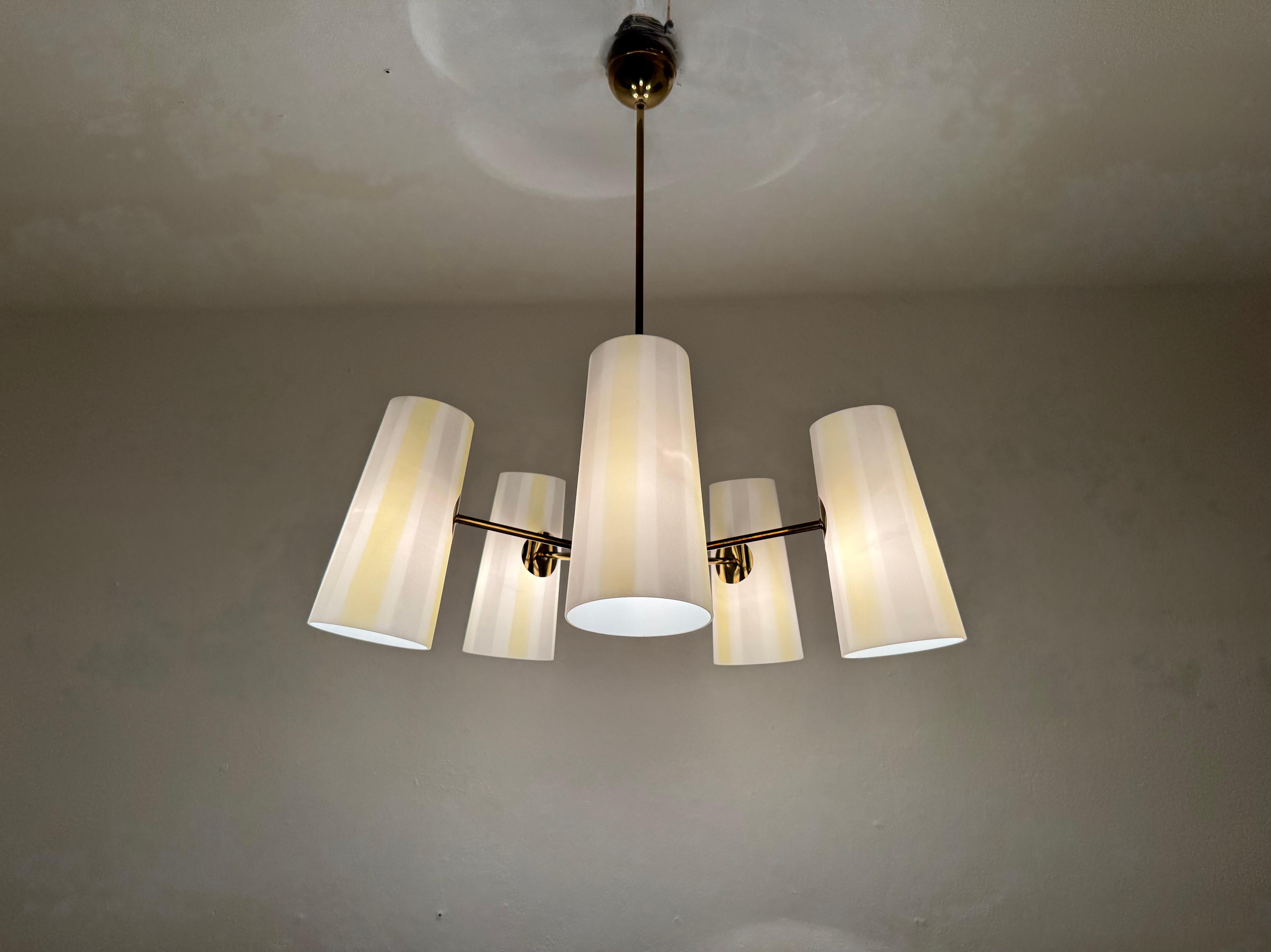 Austrian Brass Chandelier by Rupert Nikoll in vendita 4