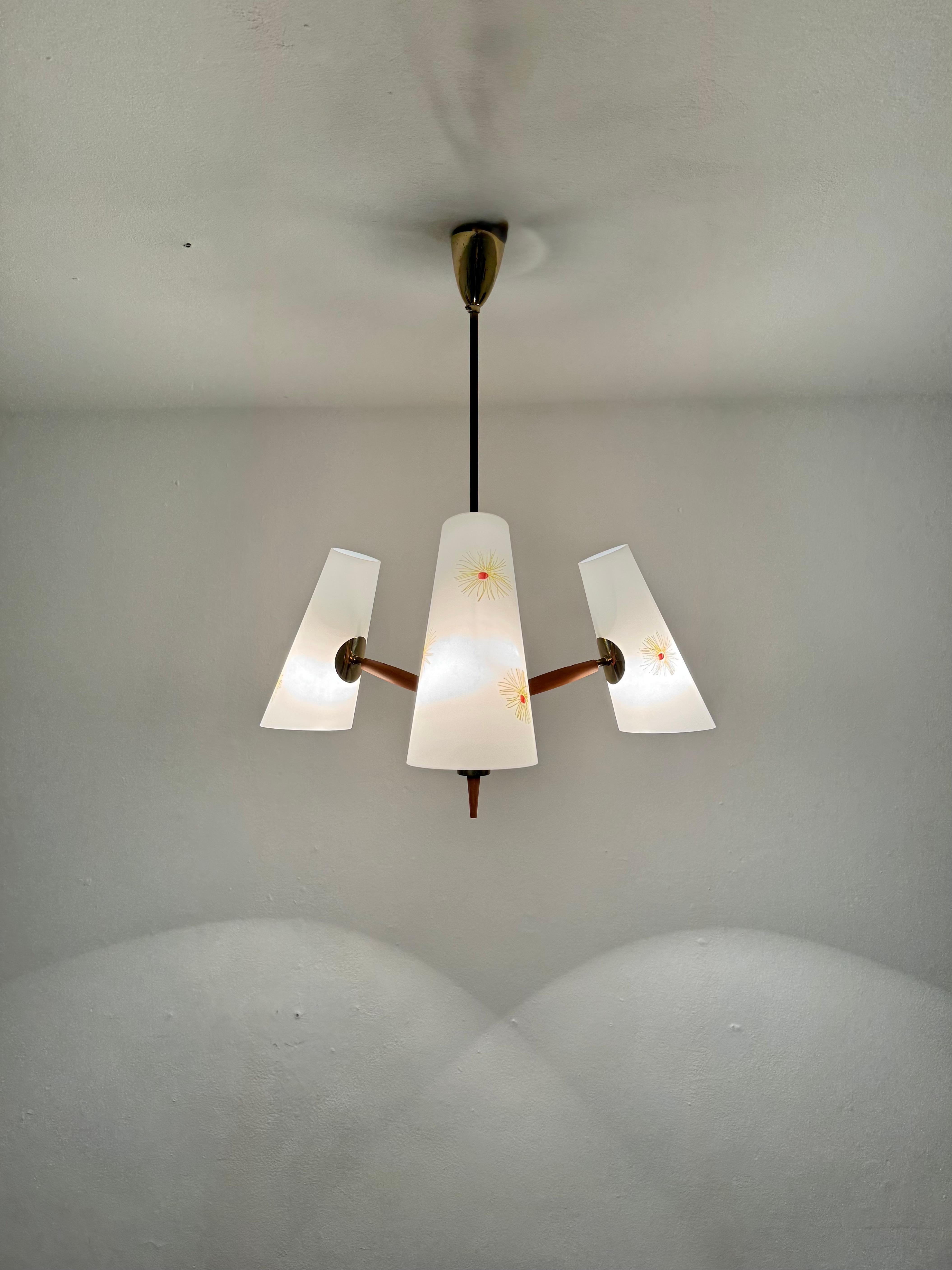 Lampadario austriaco in ottone di Rupert Nikoll in vendita 5