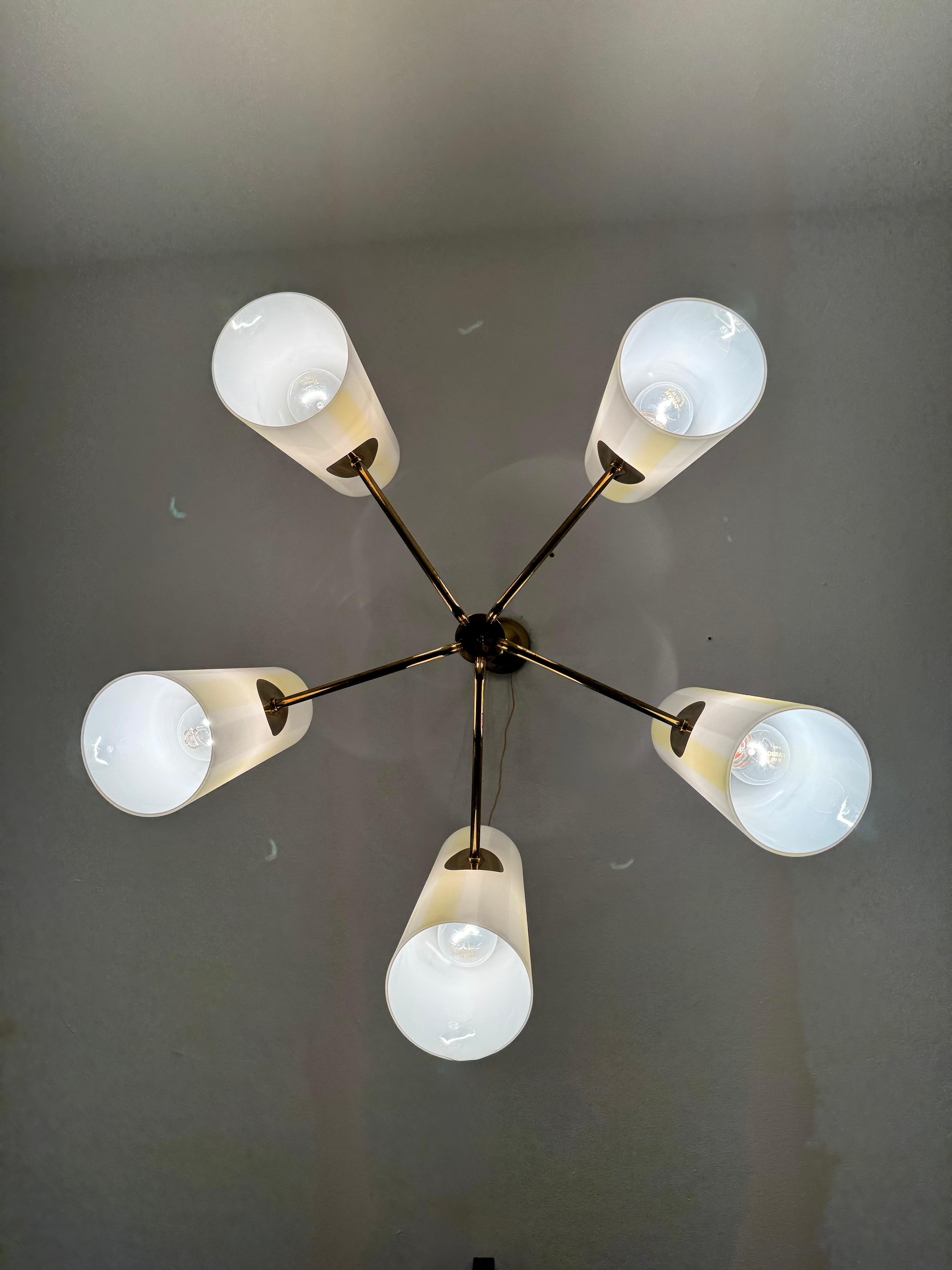 Austrian Brass Chandelier by Rupert Nikoll in vendita 5