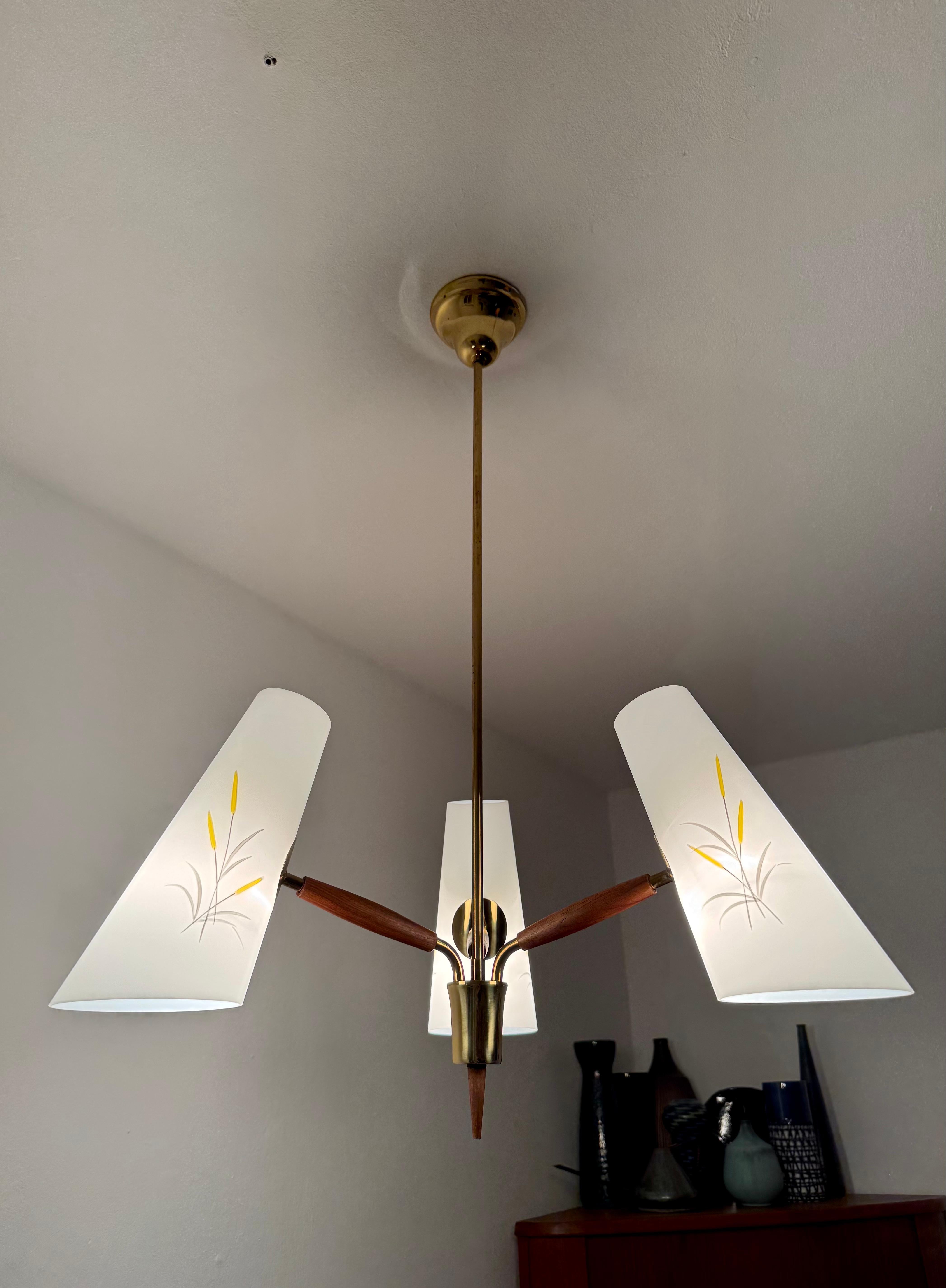 Lampadario austriaco in ottone di Rupert Nikoll in vendita 6