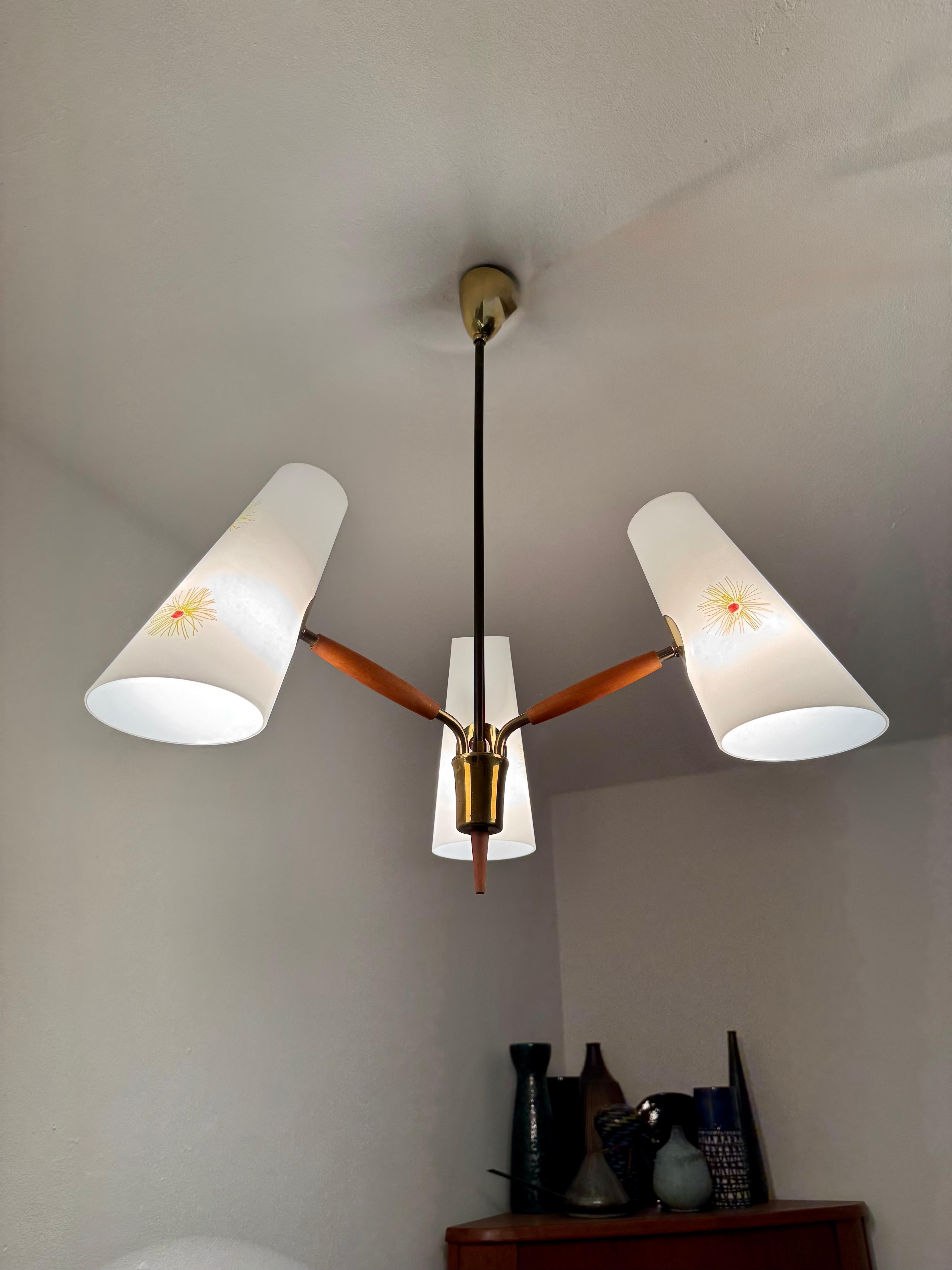 Lampadario austriaco in ottone di Rupert Nikoll in vendita 6