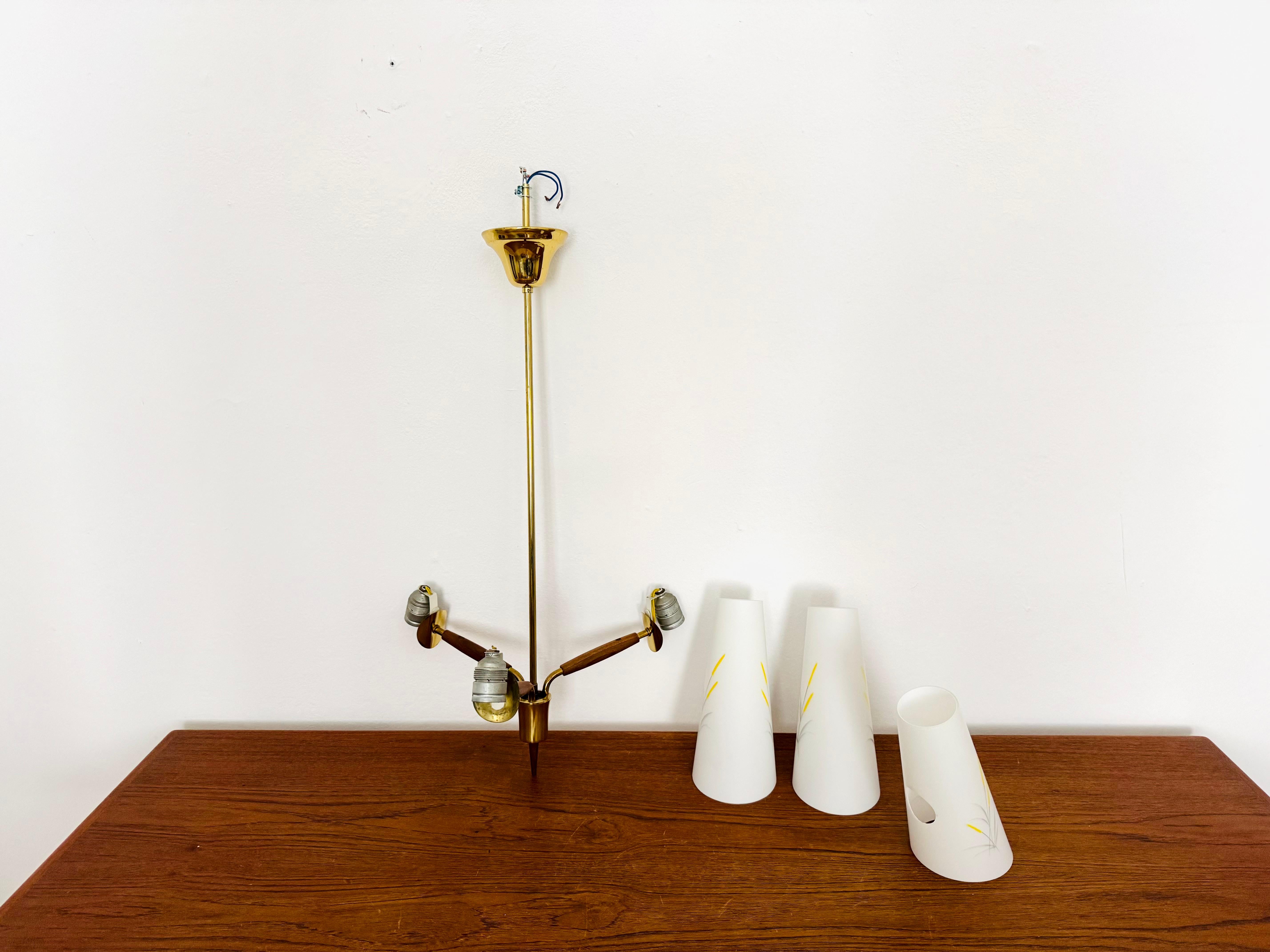 Lampadario austriaco in ottone di Rupert Nikoll in vendita 7