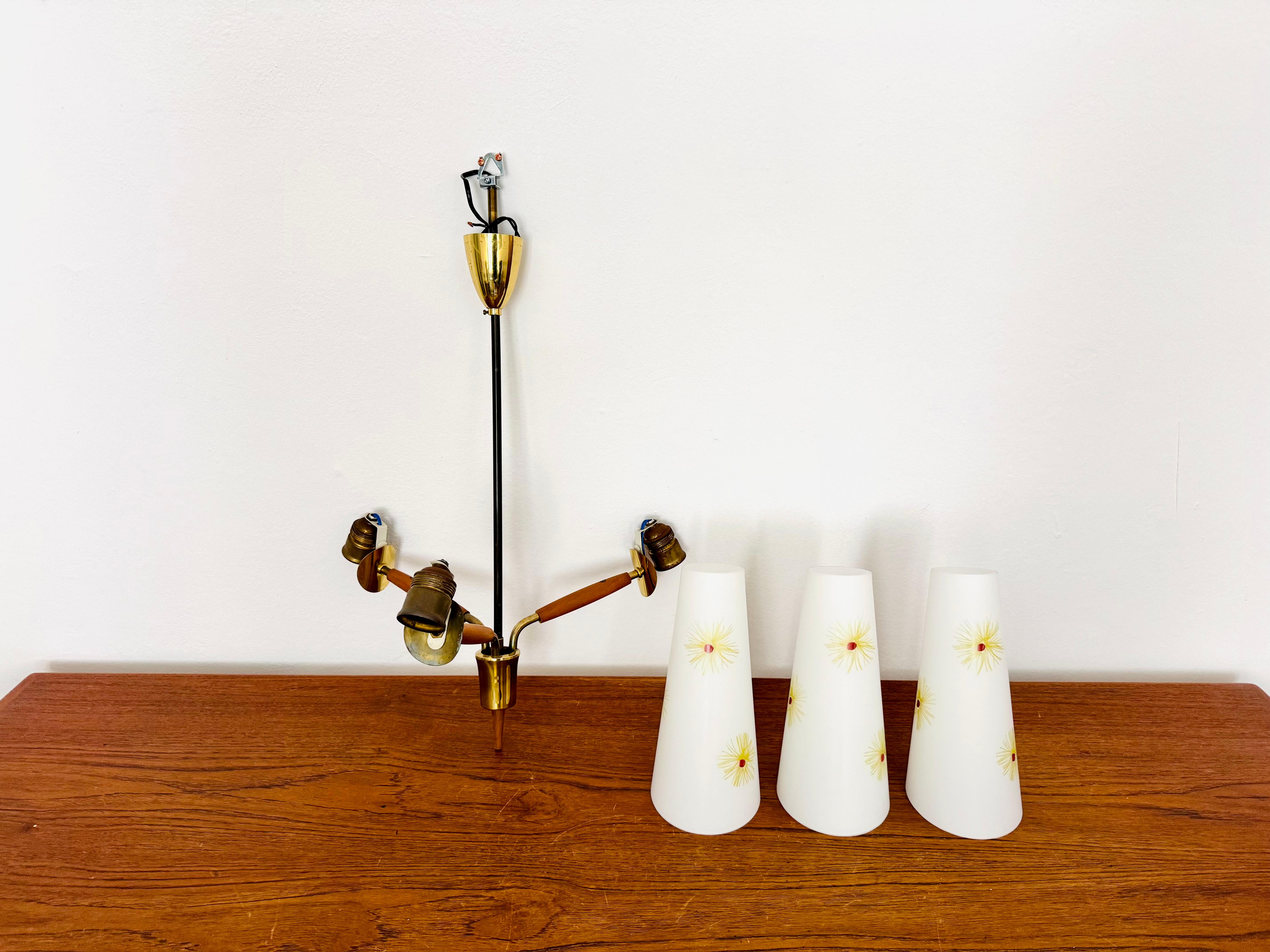 Lampadario austriaco in ottone di Rupert Nikoll in vendita 7