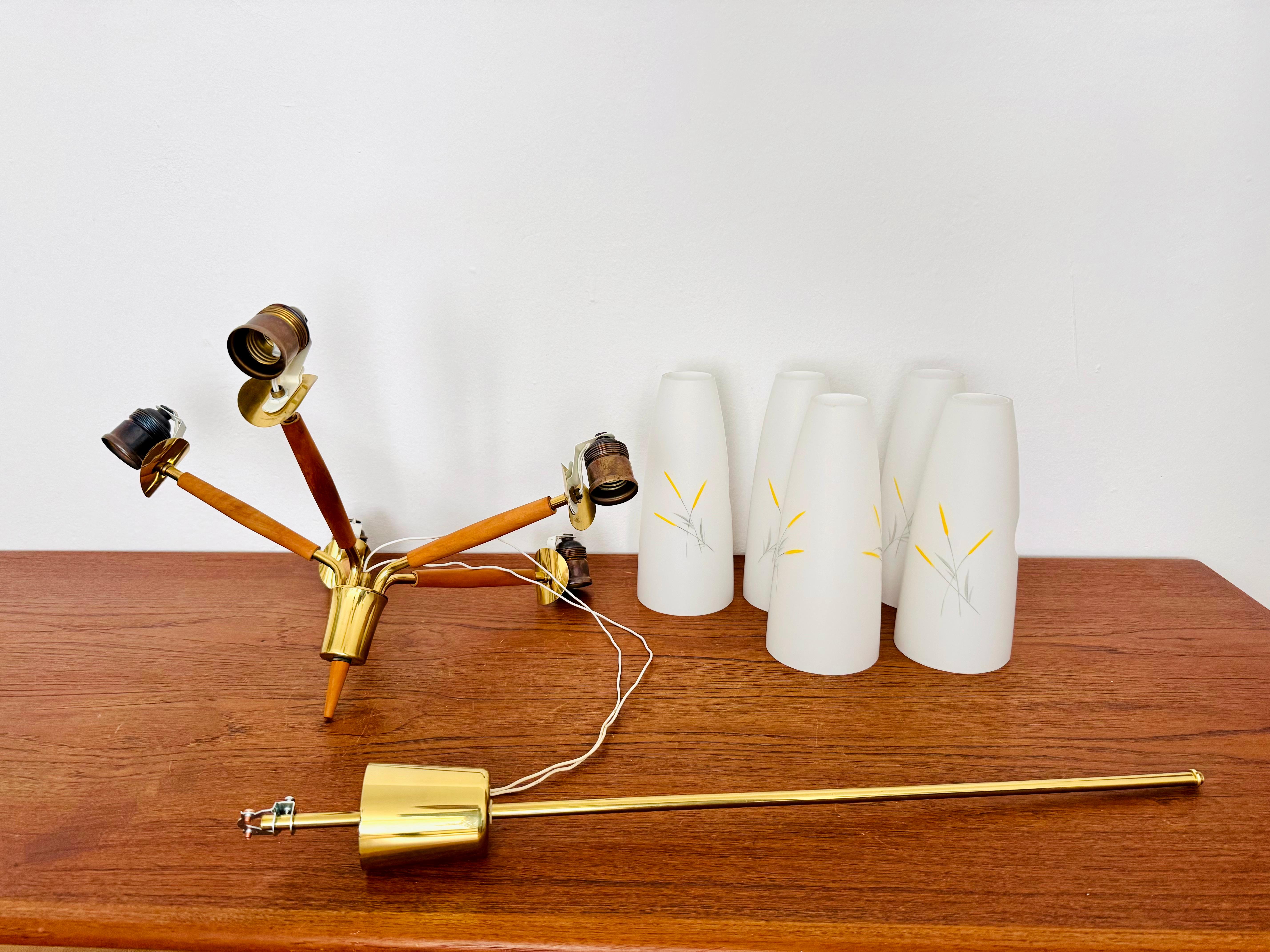 Austrian Brass Chandelier by Rupert Nikoll in vendita 7