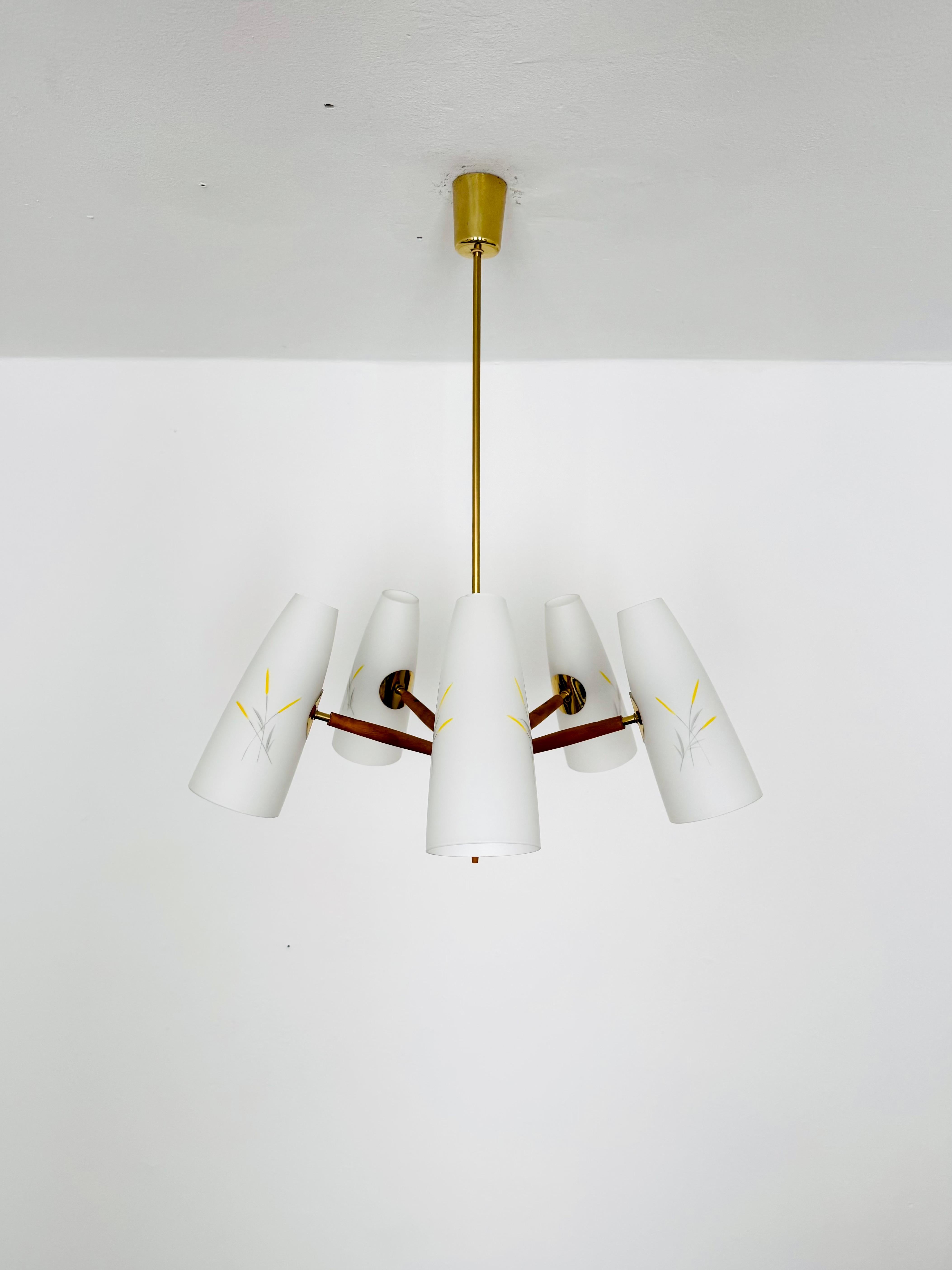 Austriaco Austrian Brass Chandelier by Rupert Nikoll in vendita