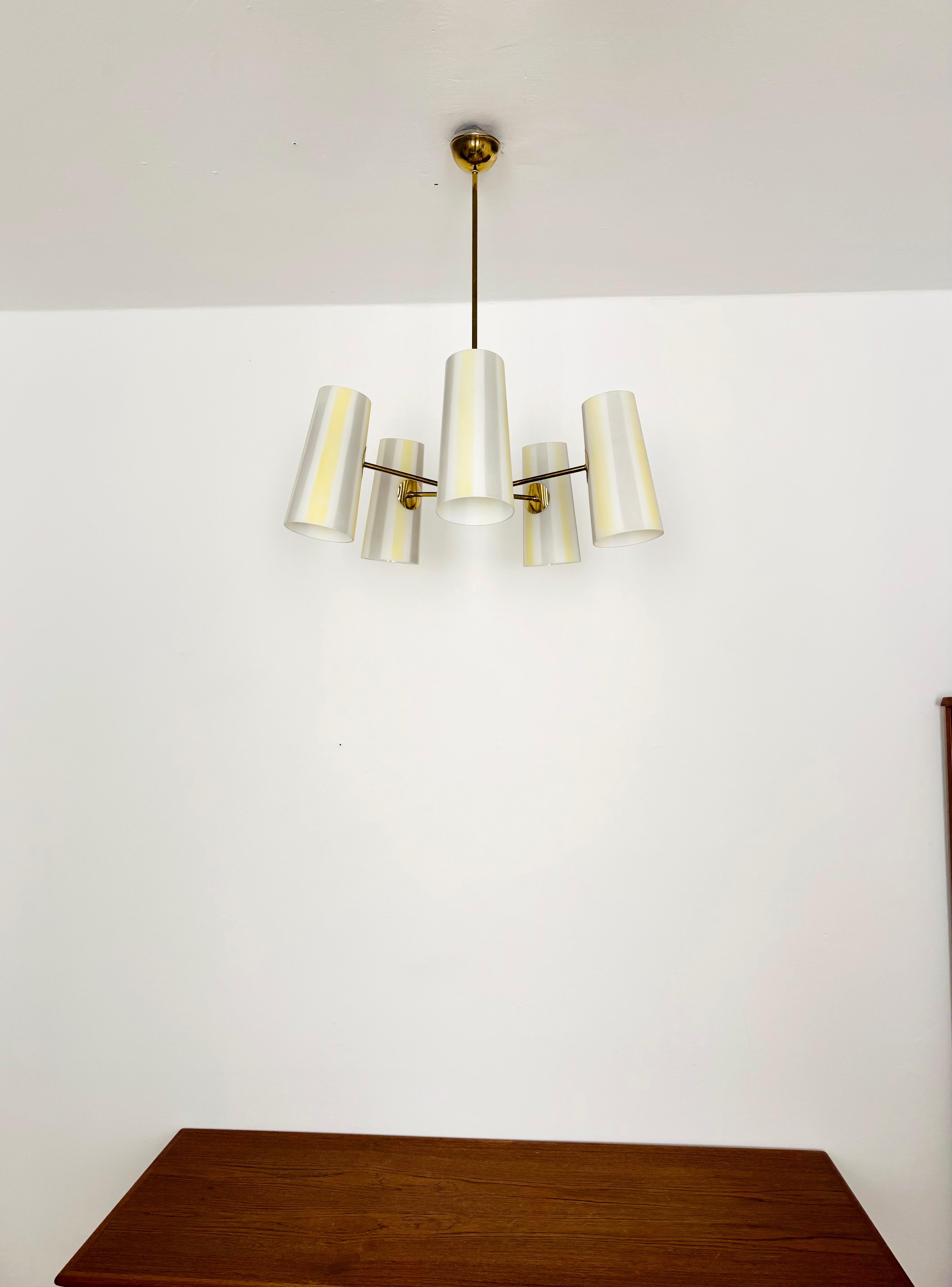 Austriaco Austrian Brass Chandelier by Rupert Nikoll in vendita