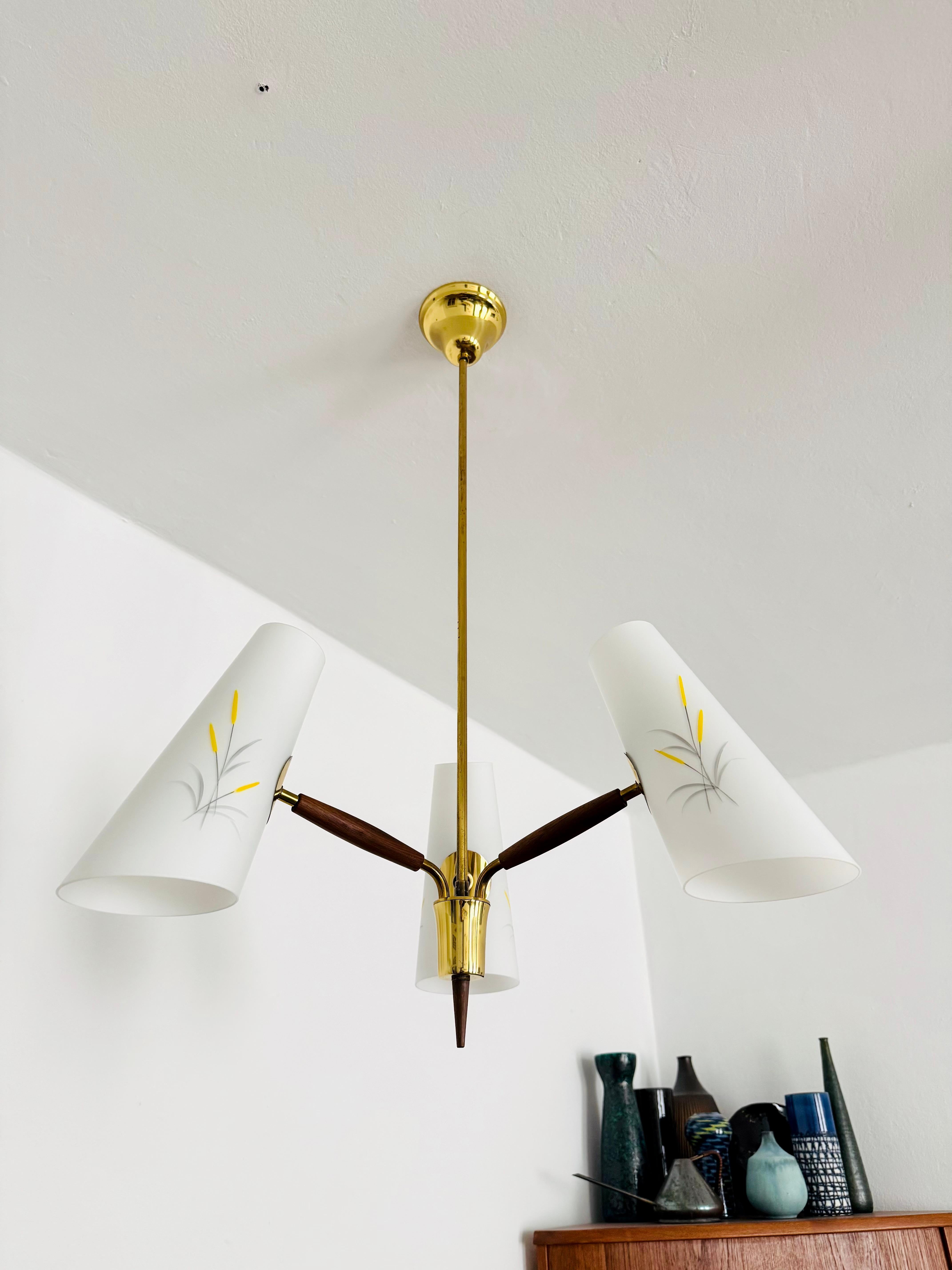 Metallo Lampadario austriaco in ottone di Rupert Nikoll in vendita