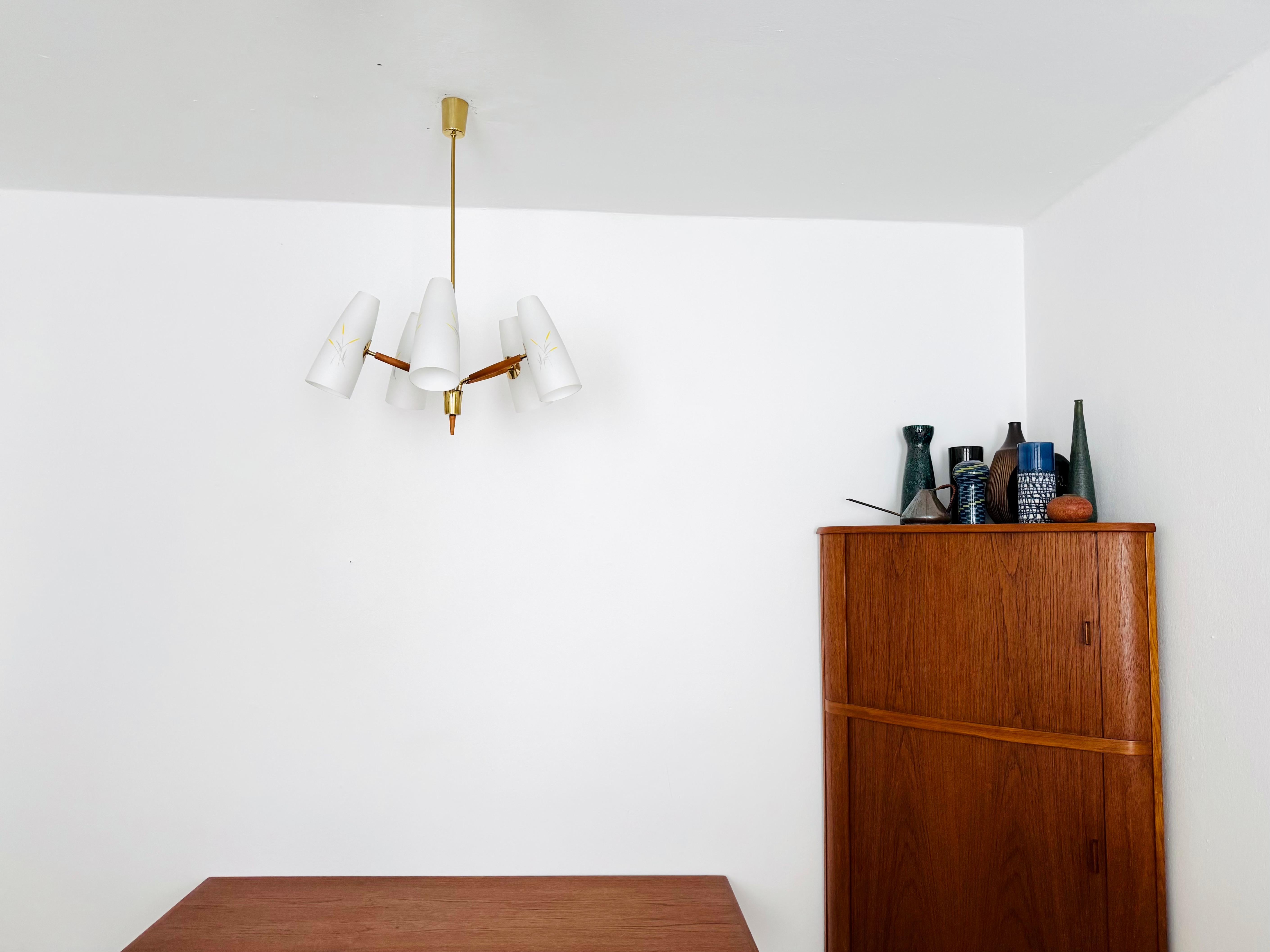 Metallo Austrian Brass Chandelier by Rupert Nikoll in vendita