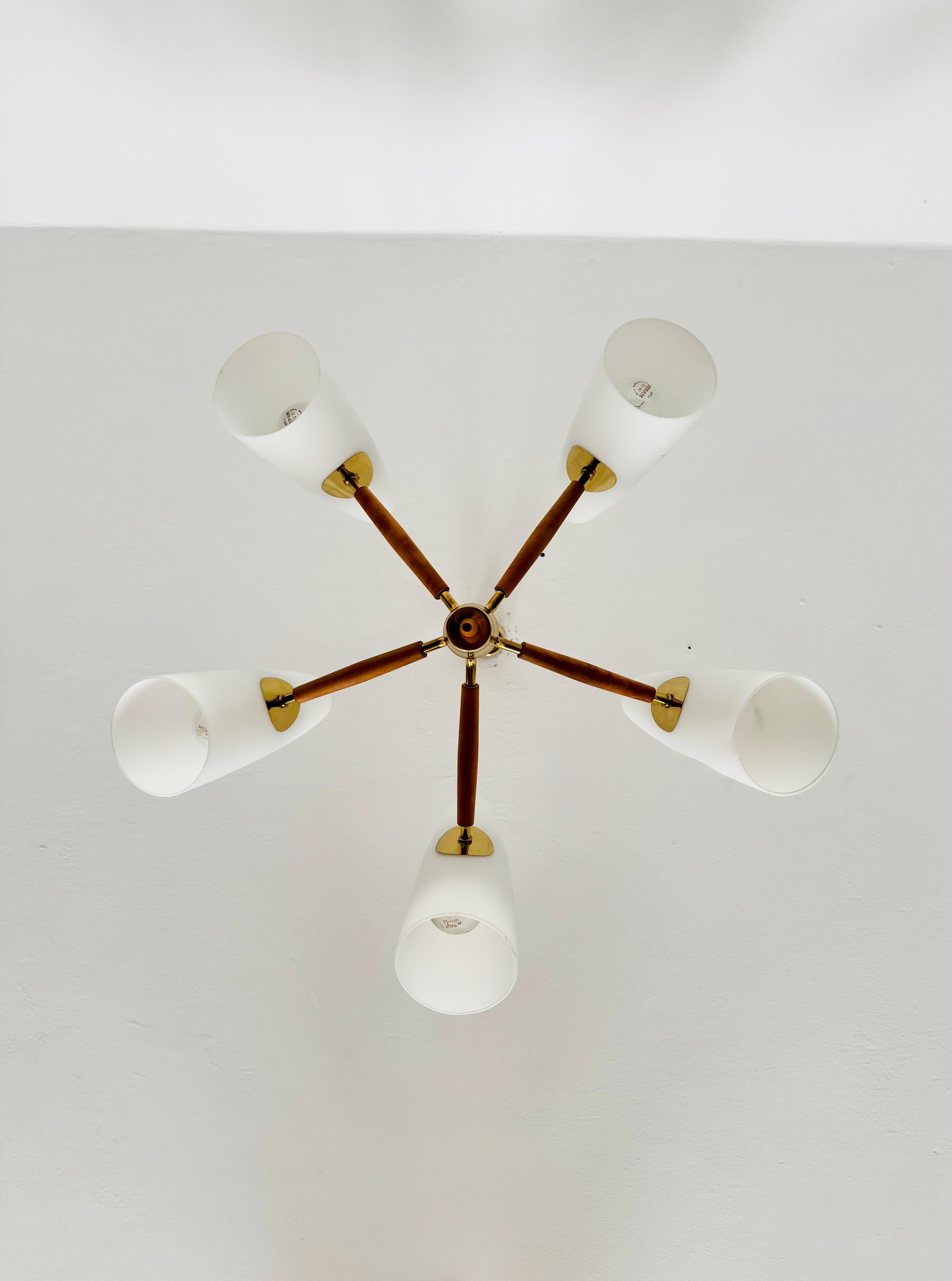 Austrian Brass Chandelier by Rupert Nikoll in vendita 1