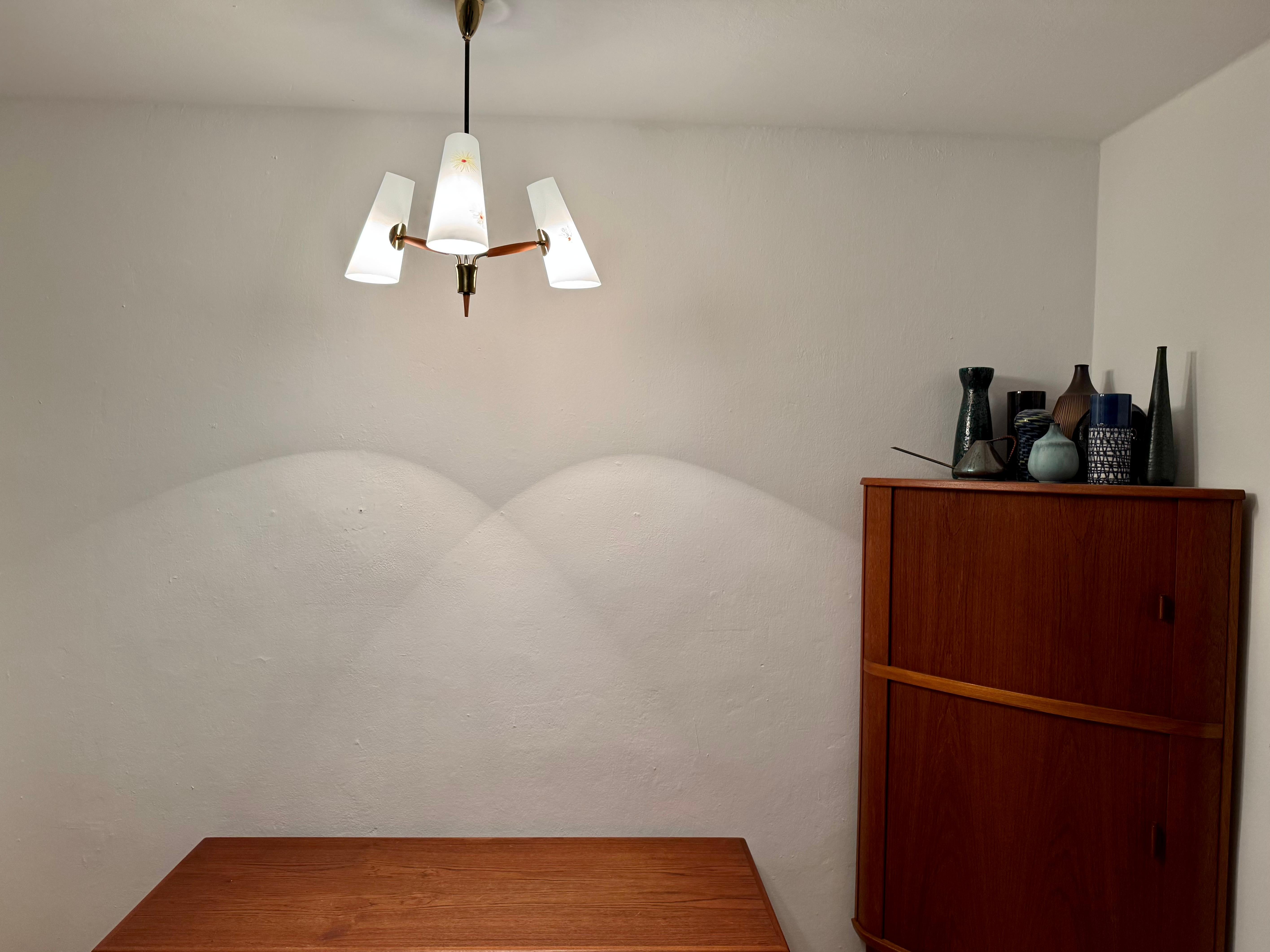 Lampadario austriaco in ottone di Rupert Nikoll in vendita 2