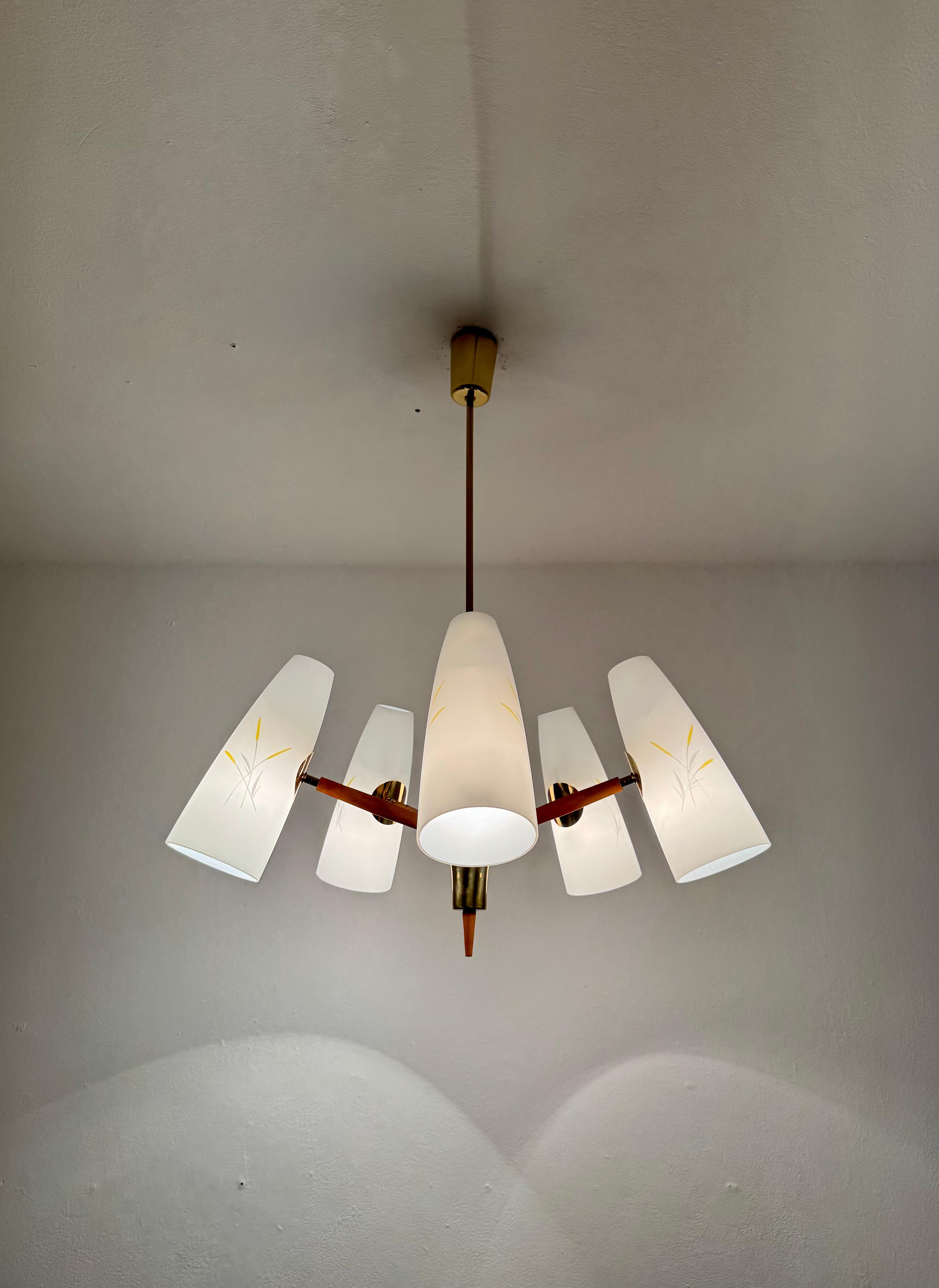 Austrian Brass Chandelier by Rupert Nikoll in vendita 2