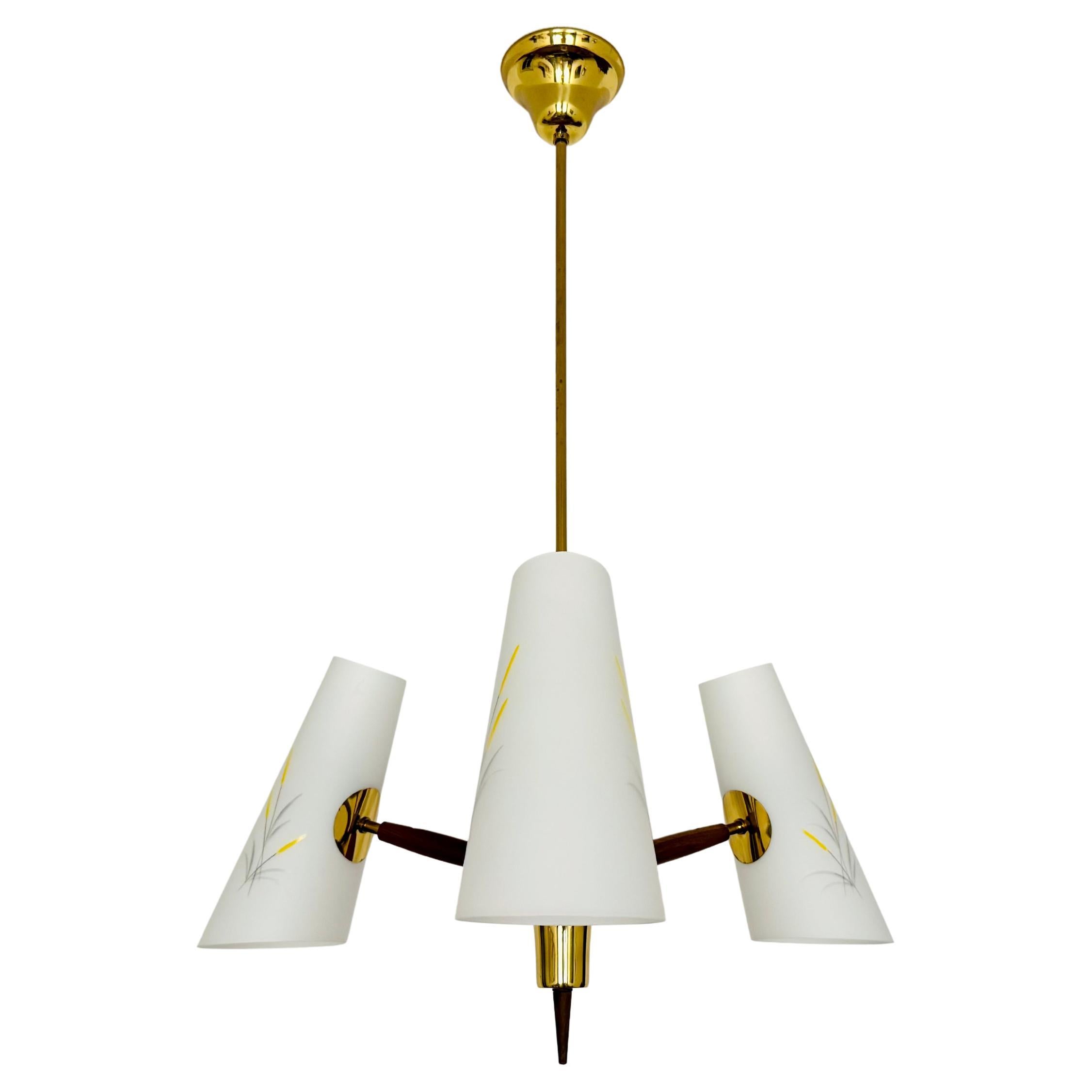 Austrian Brass Chandelier by Rupert Nikoll