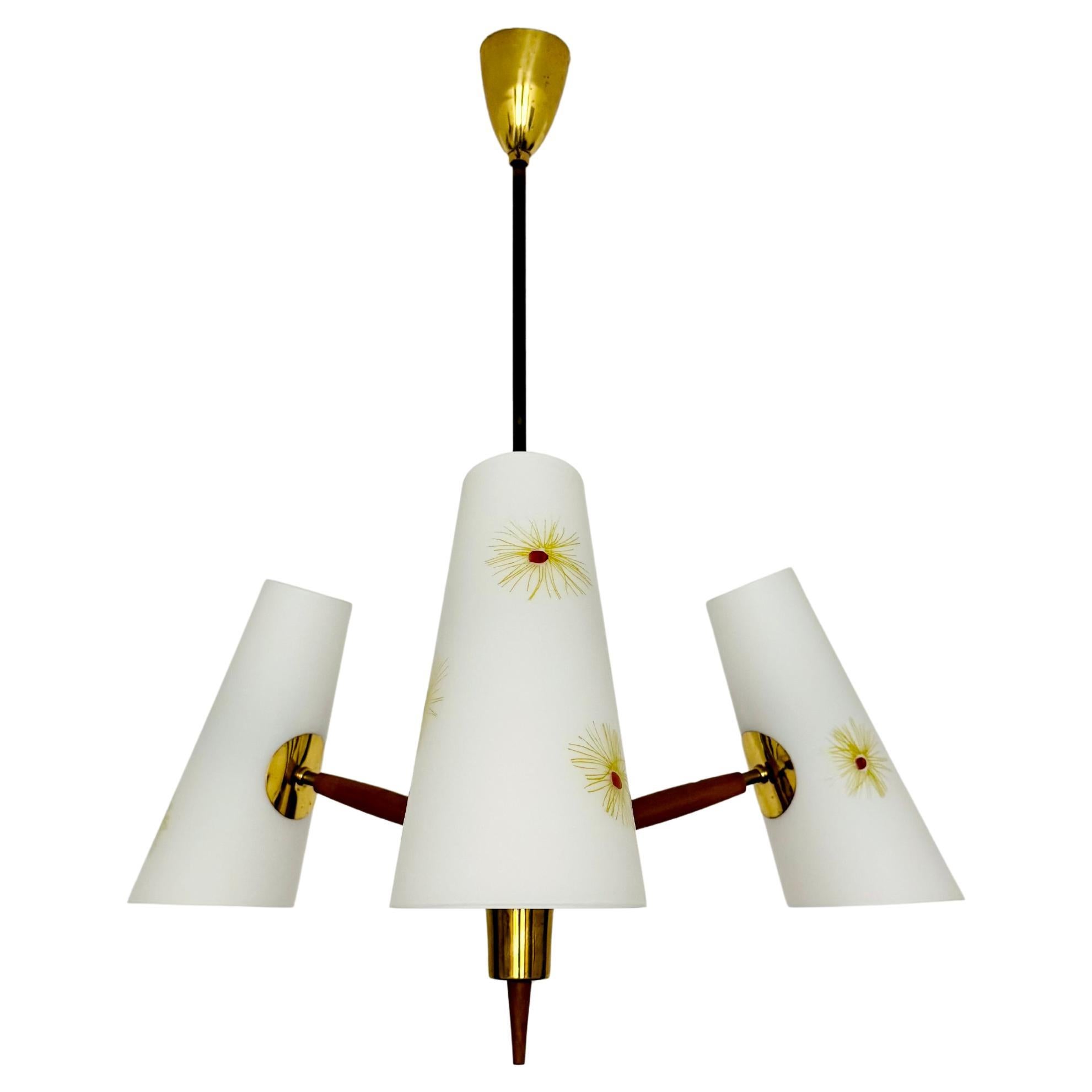 Austrian Brass Chandelier by Rupert Nikoll