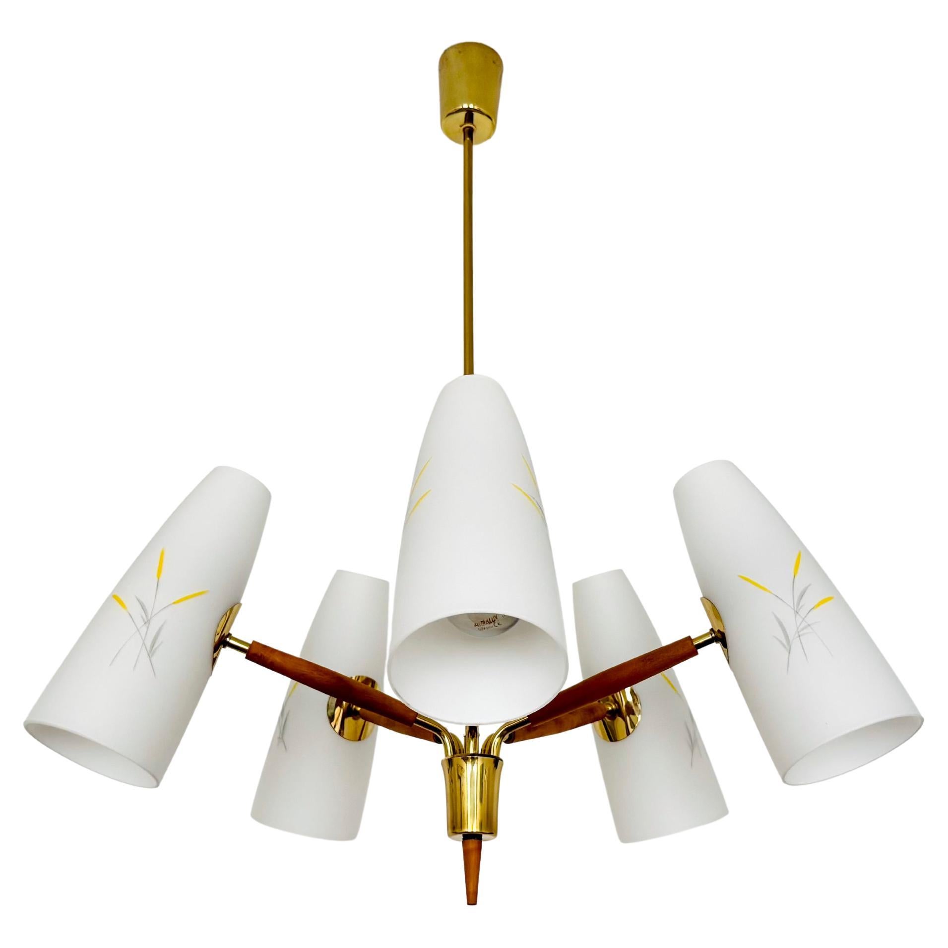 Austrian Brass Chandelier by Rupert Nikoll