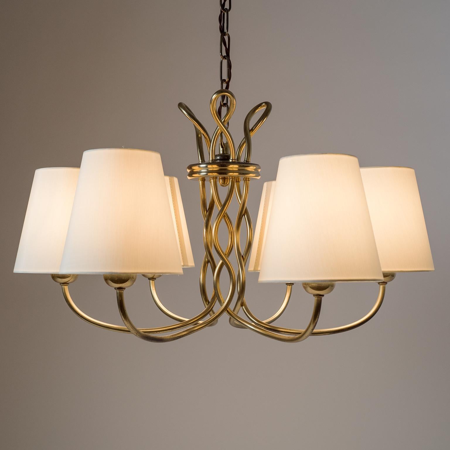 Austrian Brass Chandelier, circa 1930, Josef Frank for J.T. Kalmar 5