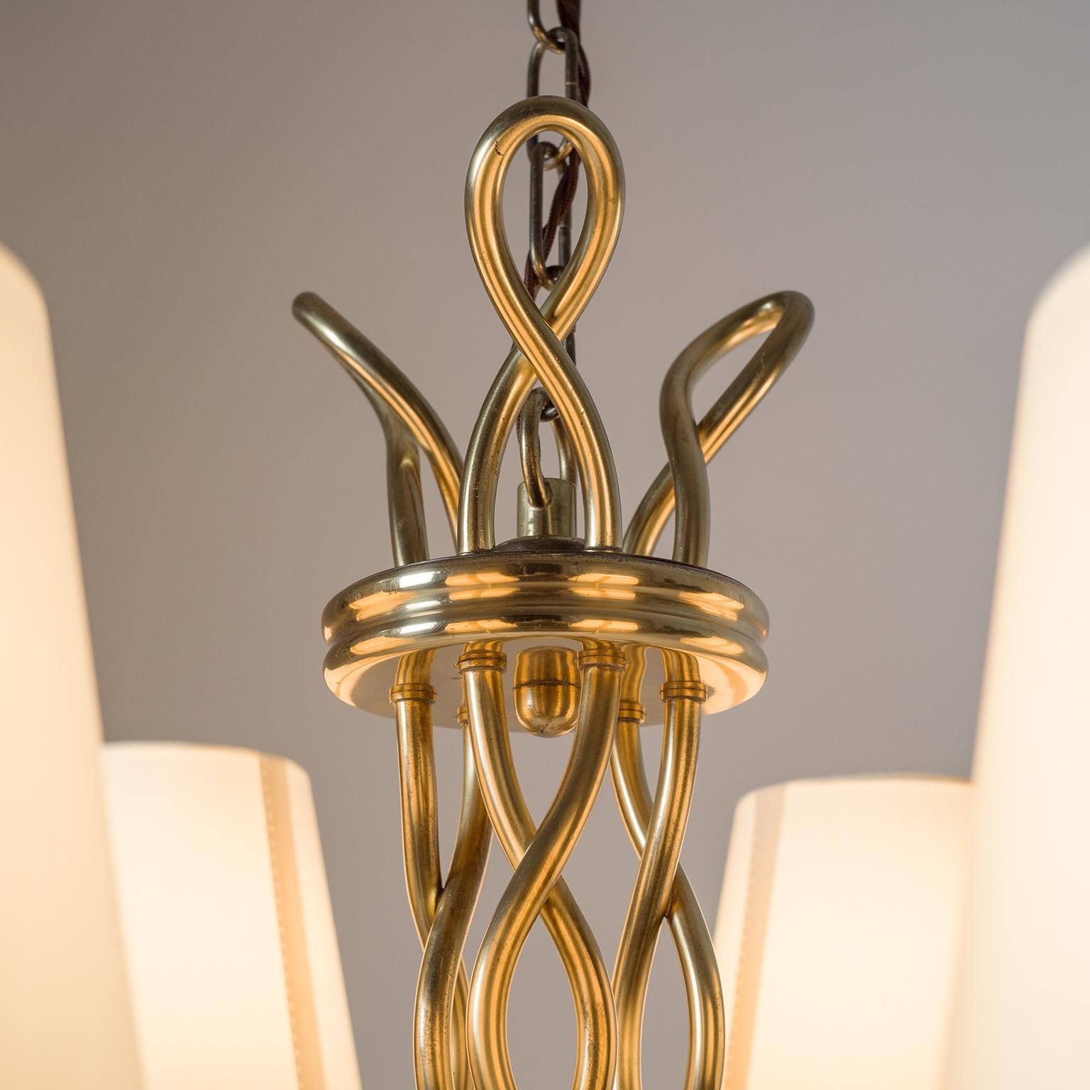 Austrian Brass Chandelier, circa 1930, Josef Frank for J.T. Kalmar 6