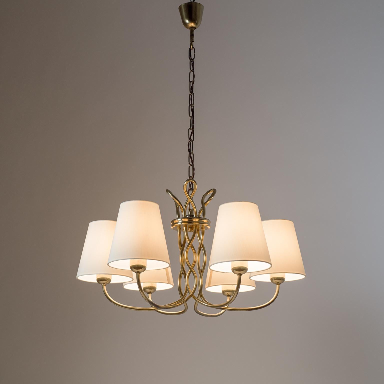 Austrian Brass Chandelier, circa 1930, Josef Frank for J.T. Kalmar 7