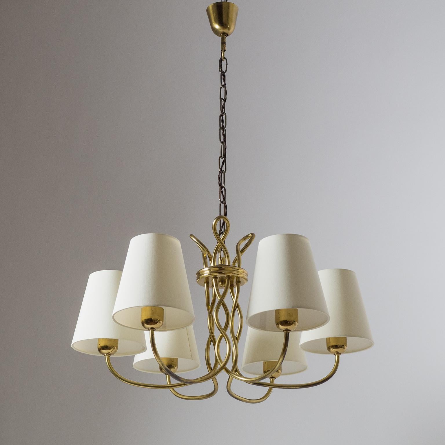 Austrian Brass Chandelier, circa 1930, Josef Frank for J.T. Kalmar 9
