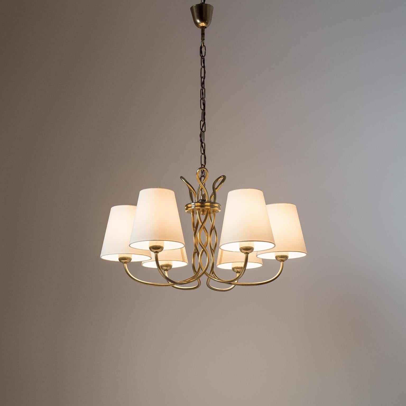 Austrian Brass Chandelier, circa 1930, Josef Frank for J.T. Kalmar 10