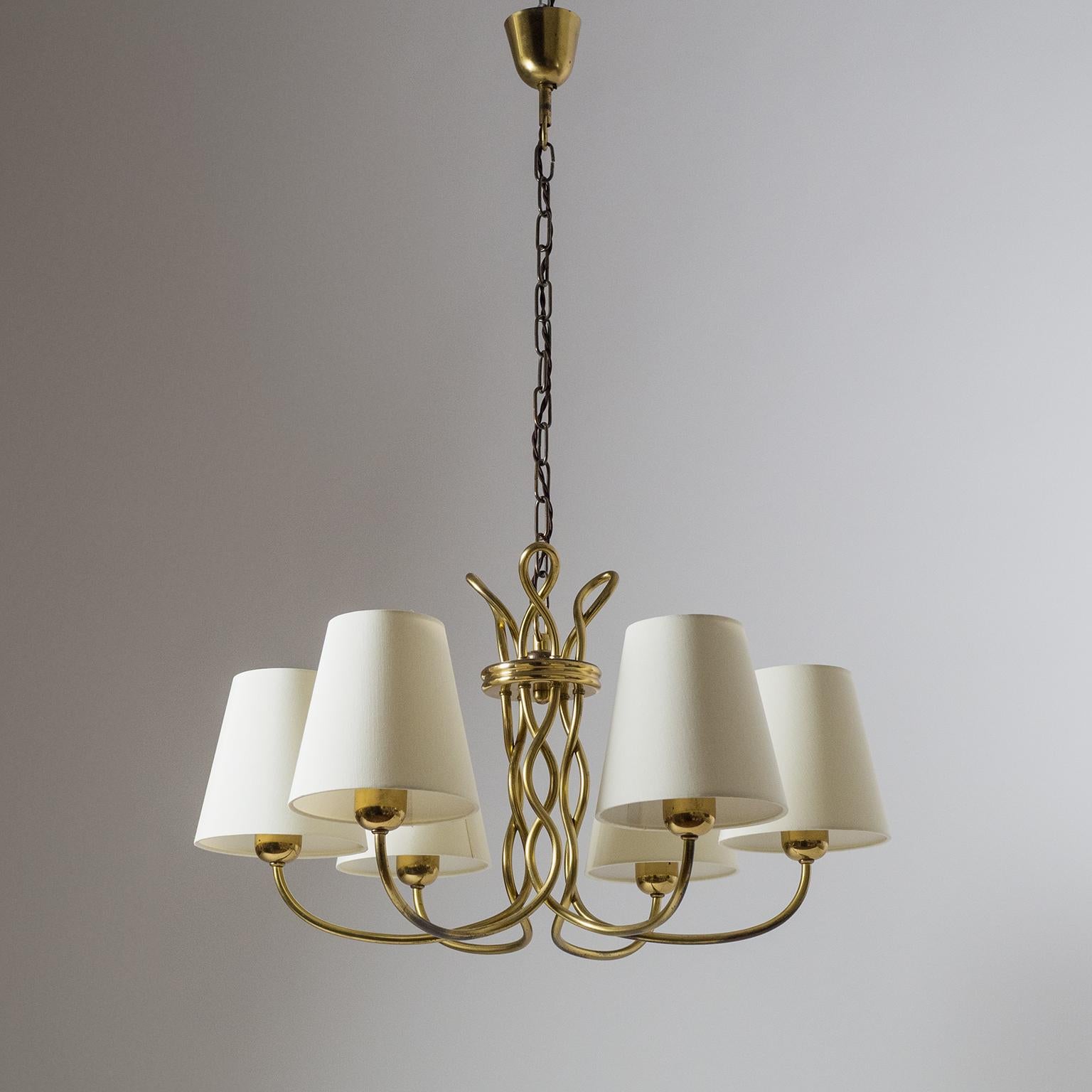 Austrian Brass Chandelier, circa 1930, Josef Frank for J.T. Kalmar 3