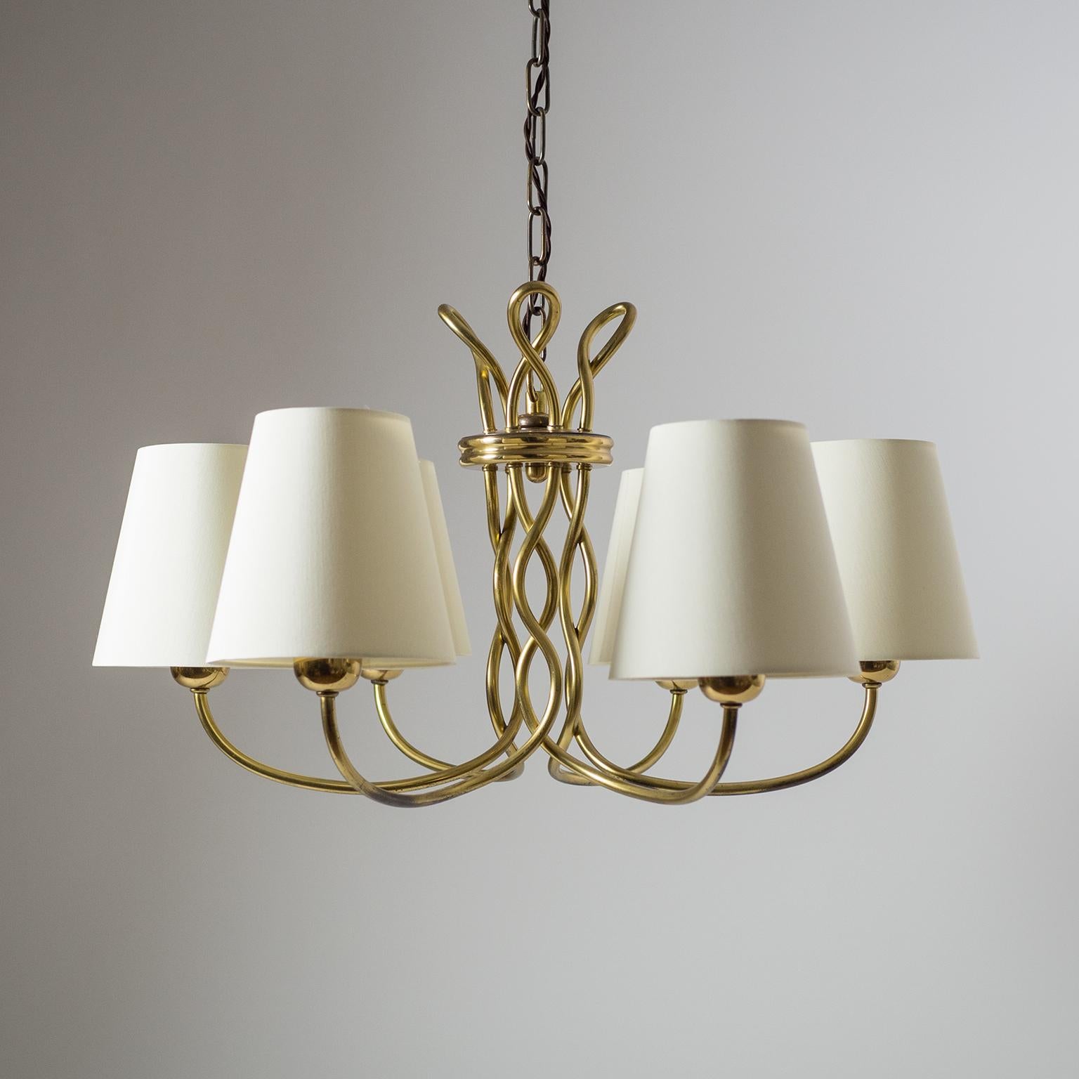 Austrian Brass Chandelier, circa 1930, Josef Frank for J.T. Kalmar 4