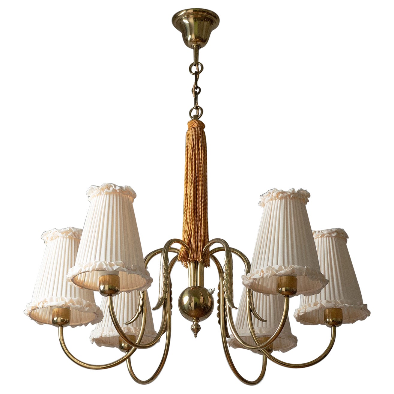 Austrian Brass Chandelier, circa 1940
