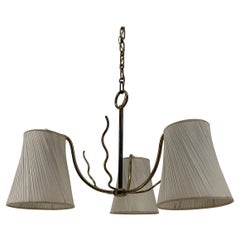 Austrian Brass Chandelier J.T. Kalmar Attributed Josef Frank, Austria, 1930s