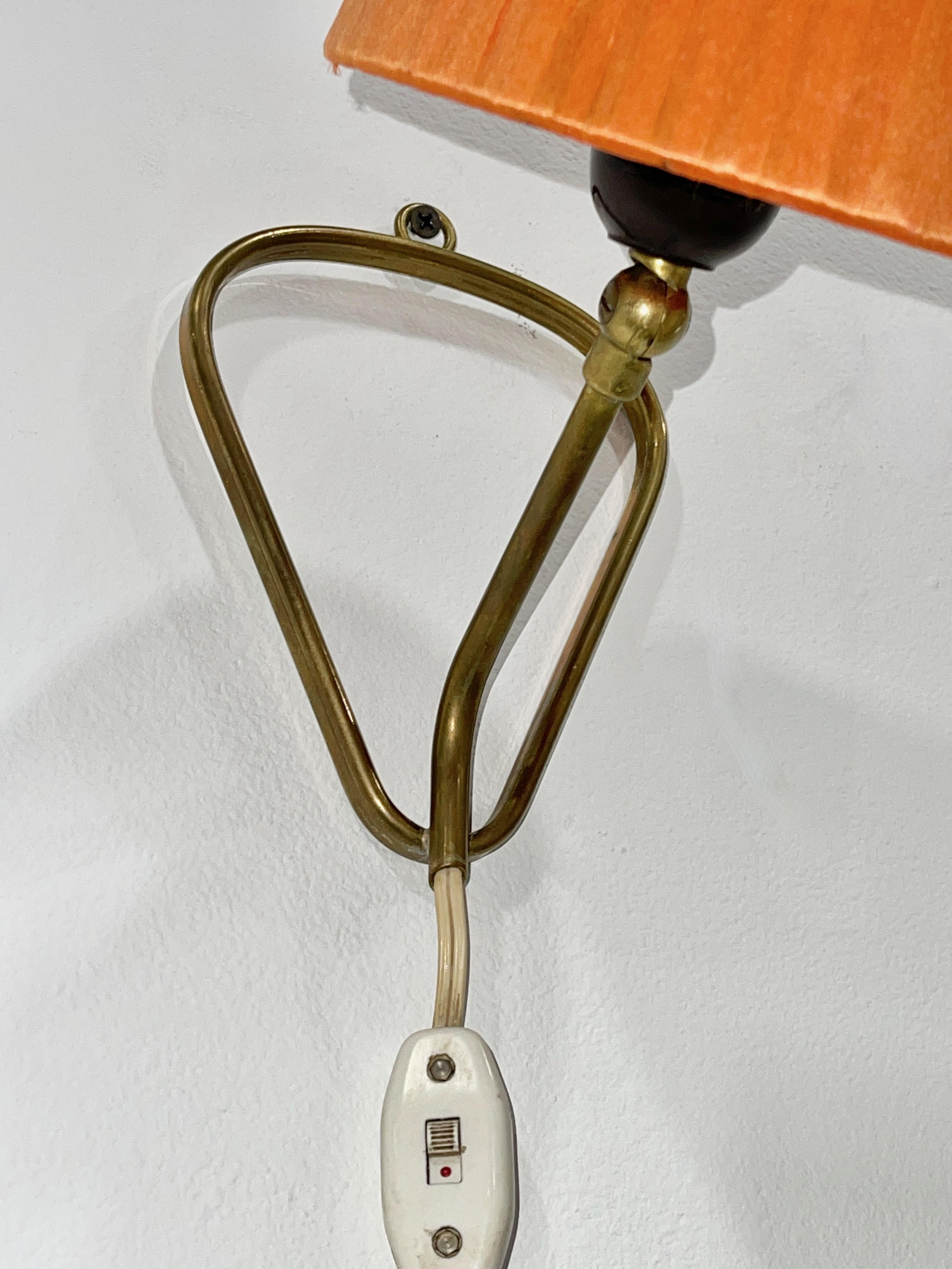 Mid-Century Modern Austrian Brass Convertible Wall-& Table Lamp For Sale