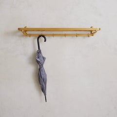 Austrian Brass + Rope Wall-Mounted Coat Rack, 1960s