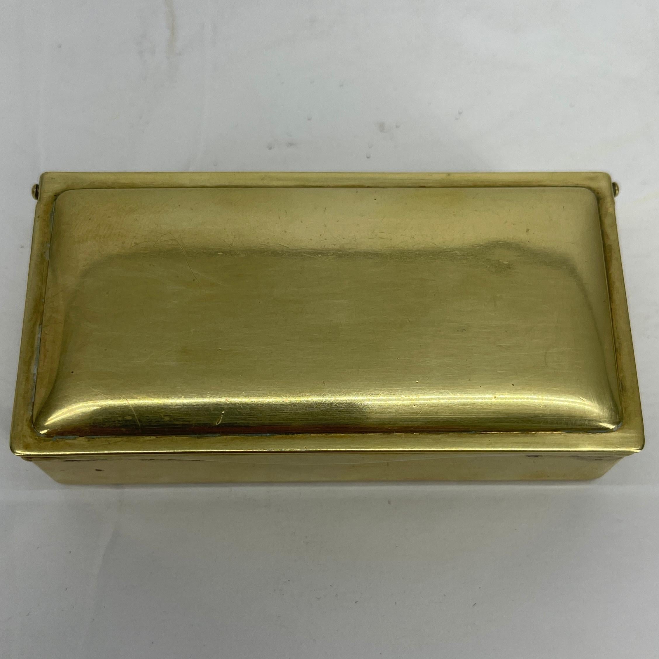 Austrian Brass Stamps Box, Sign Ges. Gesck, Early 1900's 3