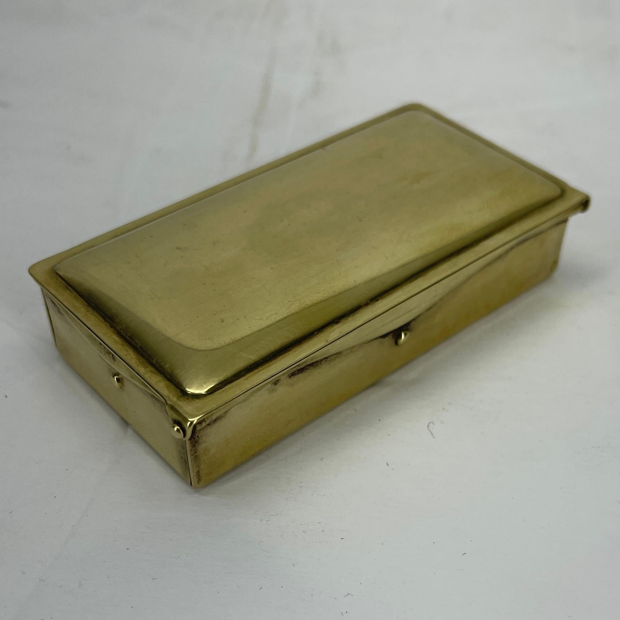 Austrian Brass Stamps Box, Sign Ges. Gesck, Early 1900's 4