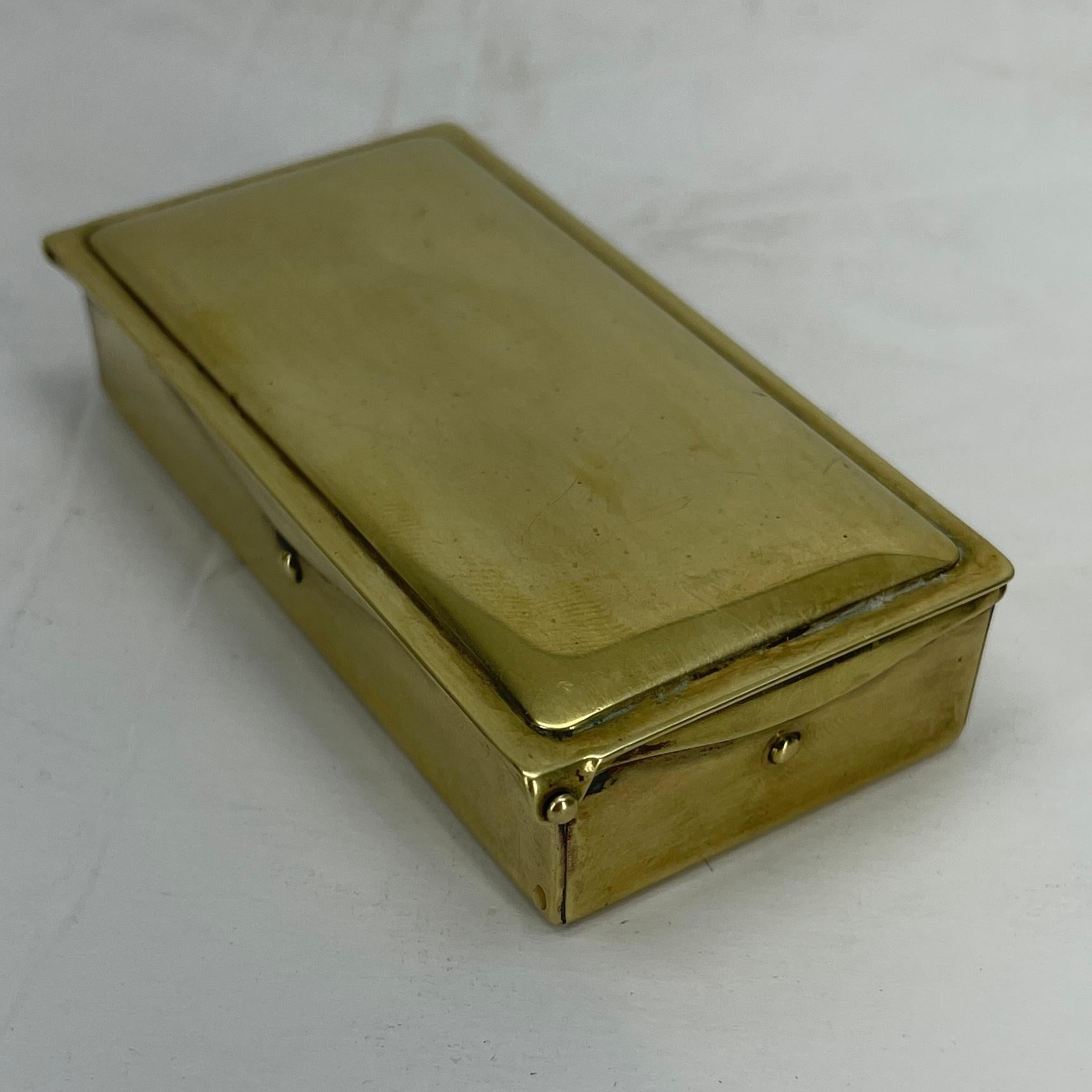 Austrian Brass Stamps Box, Sign Ges. Gesck, Early 1900's 5