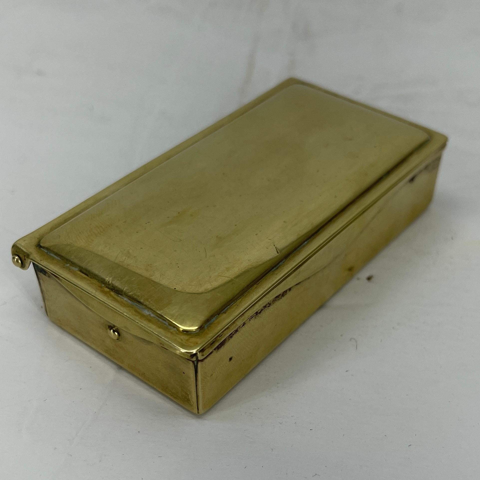 Austrian Brass Stamps Box, Sign Ges. Gesck, Early 1900's 6