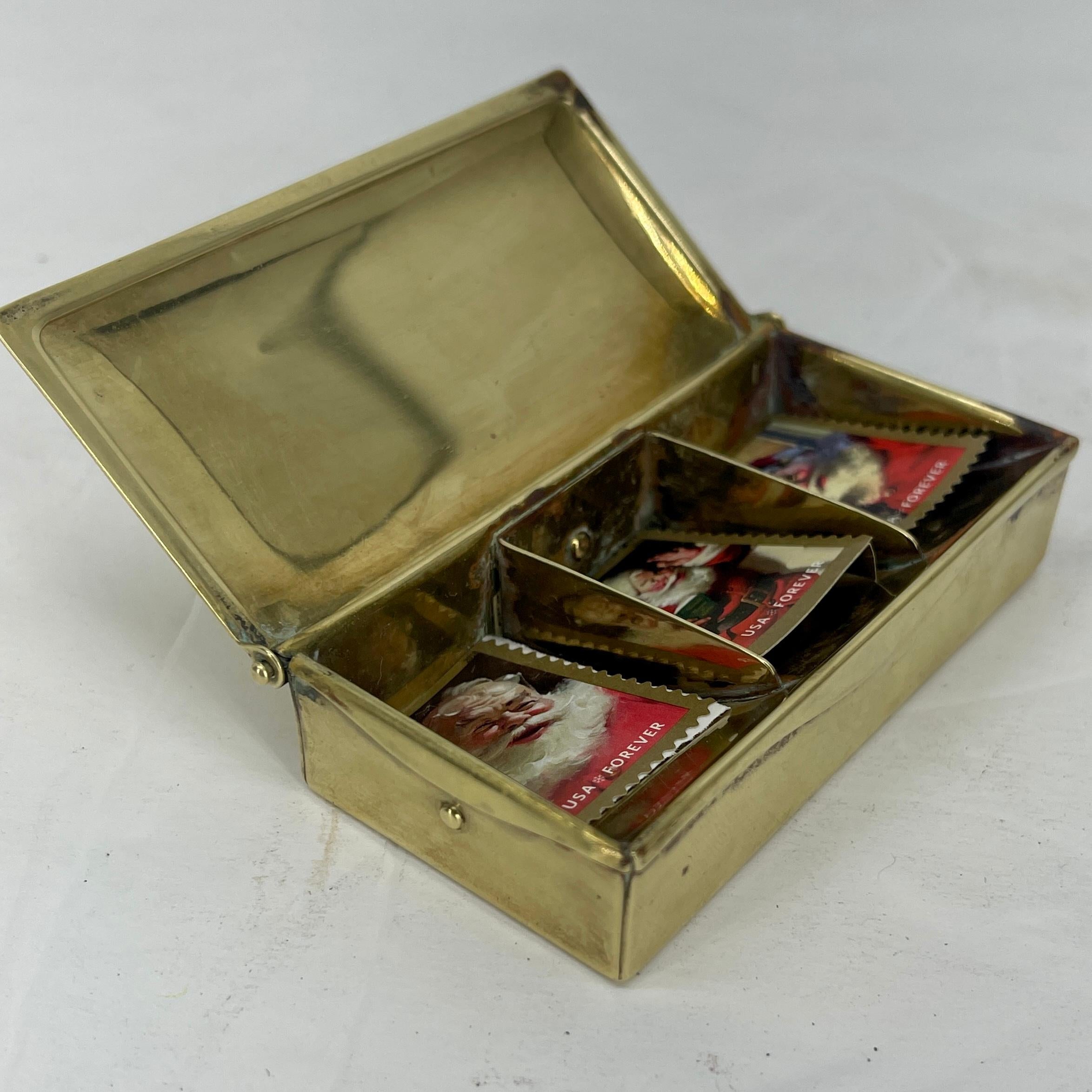 Austrian Brass Stamps Box, Sign Ges. Gesck, Early 1900's 7