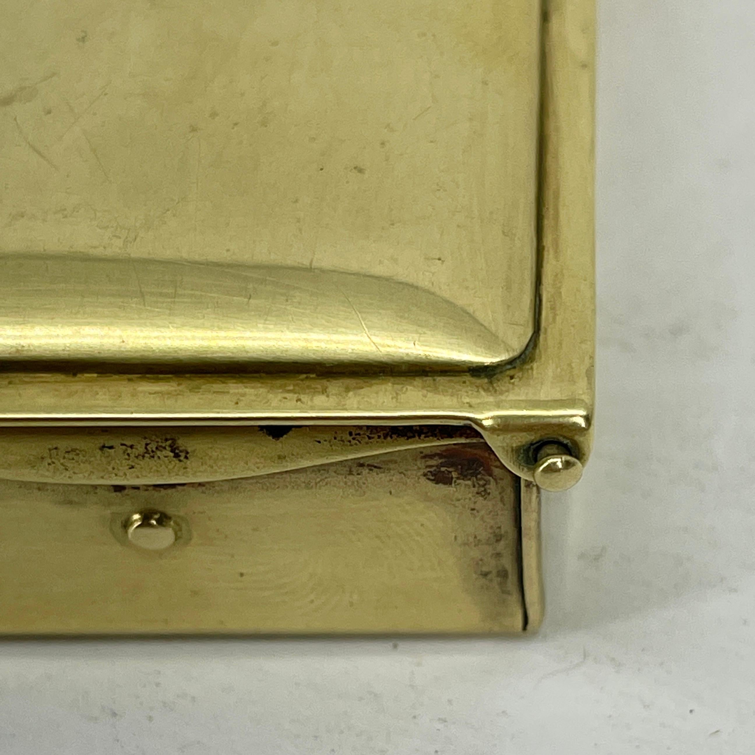 Austrian Brass Stamps Box, Sign Ges. Gesck, Early 1900's 9