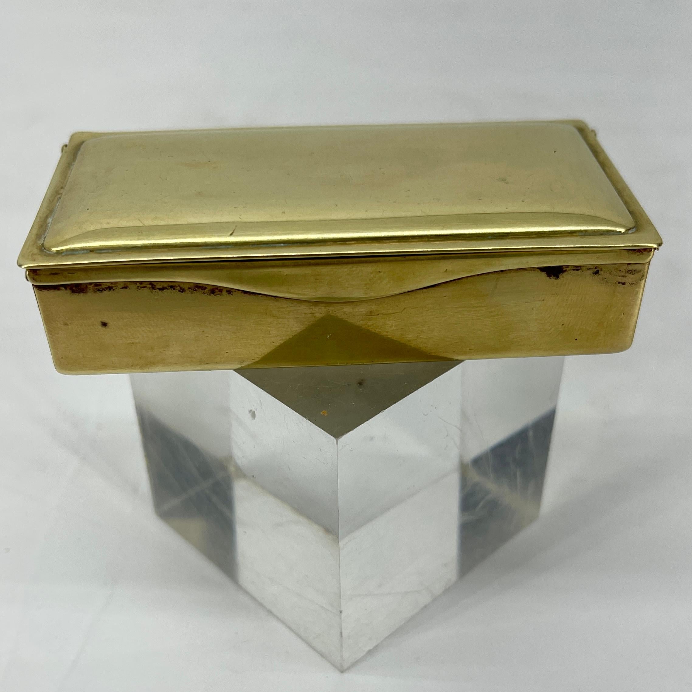 Austrian Brass Stamps Box, Sign Ges. Gesck, Early 1900's 1