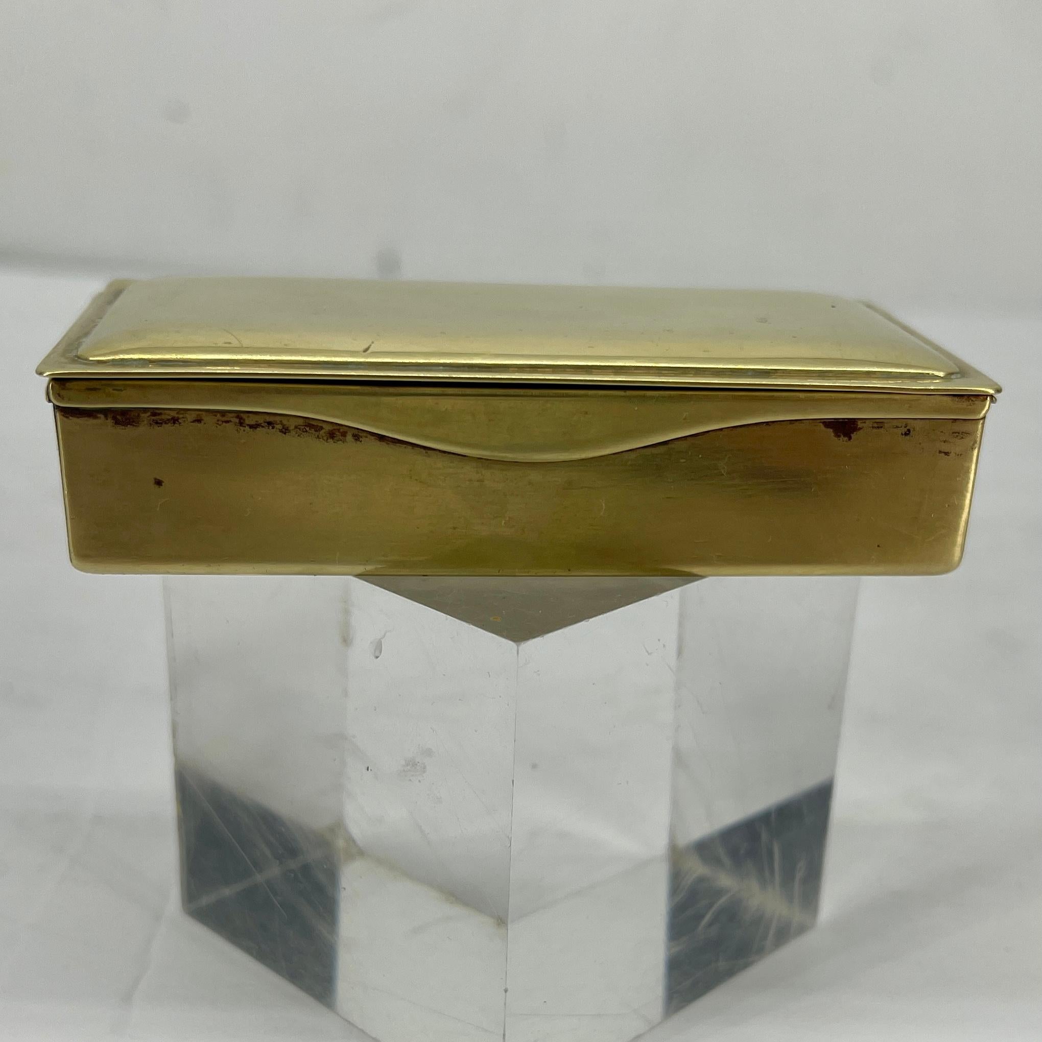 Austrian Brass Stamps Box, Sign Ges. Gesck, Early 1900's 2