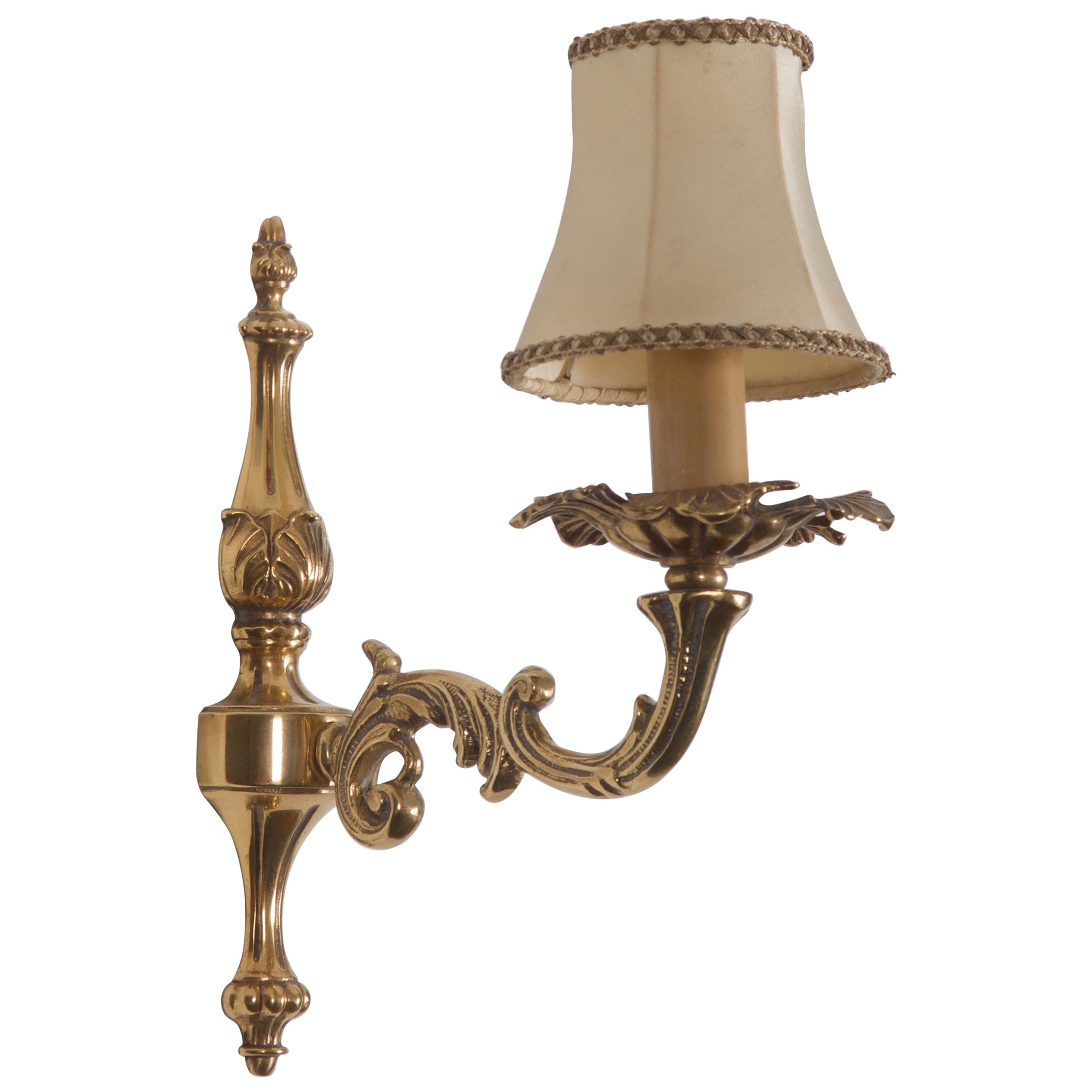 Austrian Brass Wall Lamp For Sale