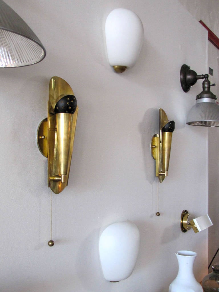 Austrian Brass Wall Lights, 1950 1