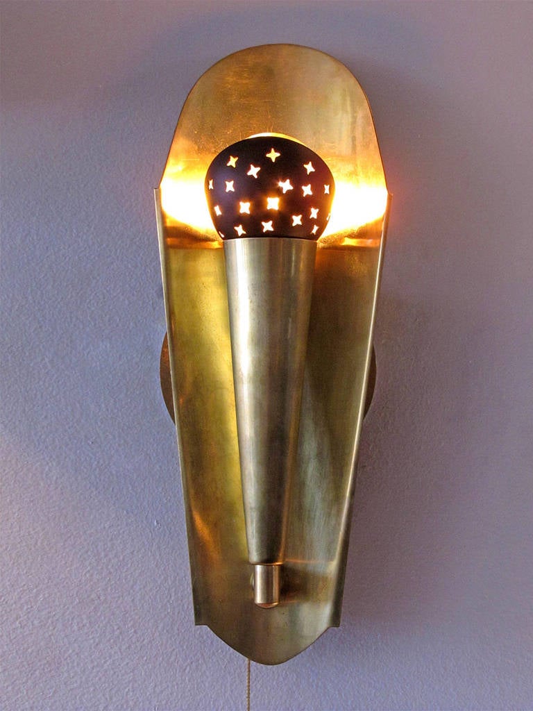 Austrian Brass Wall Lights, 1950 2