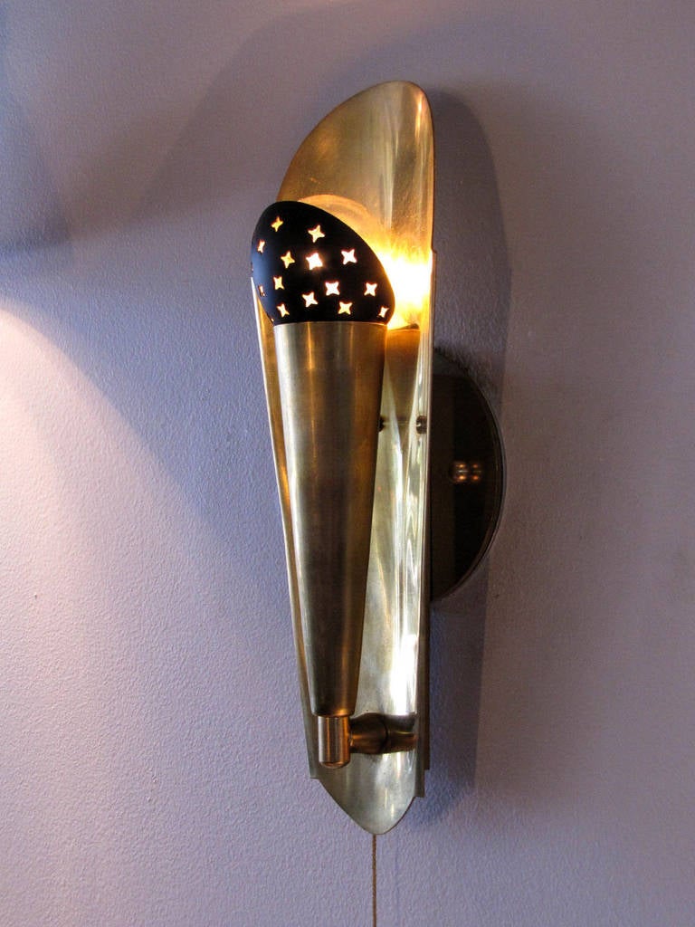 Austrian Brass Wall Lights, 1950 3
