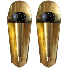 Austrian Brass Wall Lights, 1950