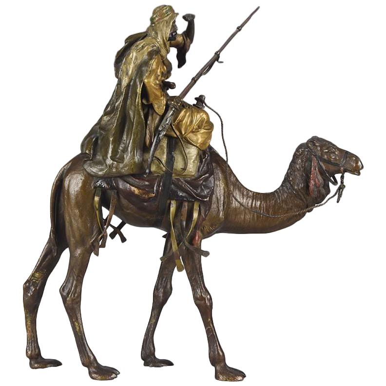 Austrian Bronze "Arab Warrior on Camel" by Bergman