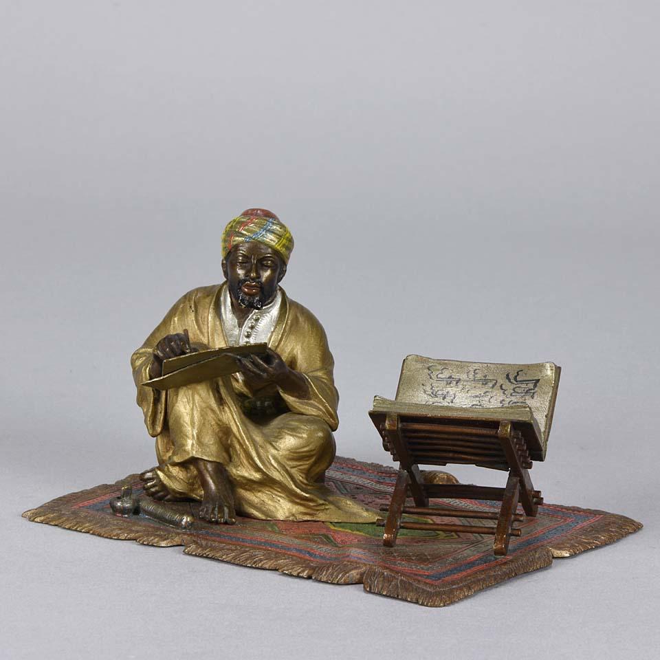 Austrian Bronze by Franz Bergman “Reading the Koran” 1
