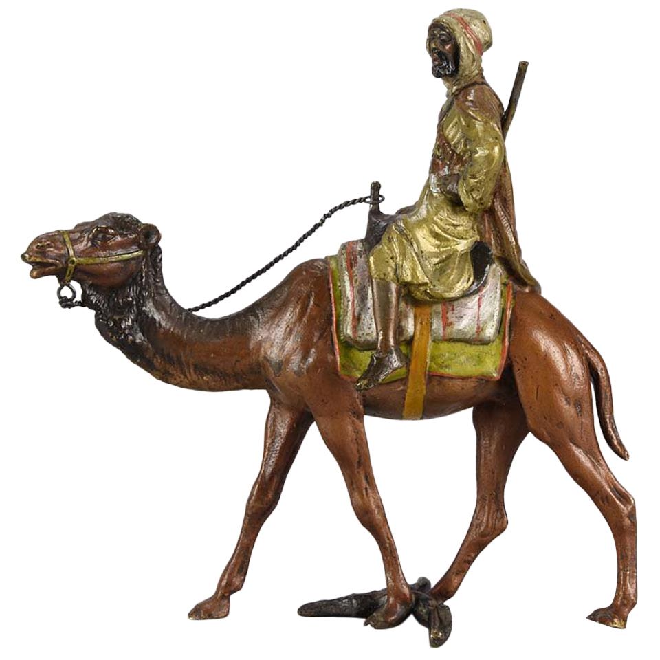 Austrian Bronze "Camel with Arab Warrior" by Bergman