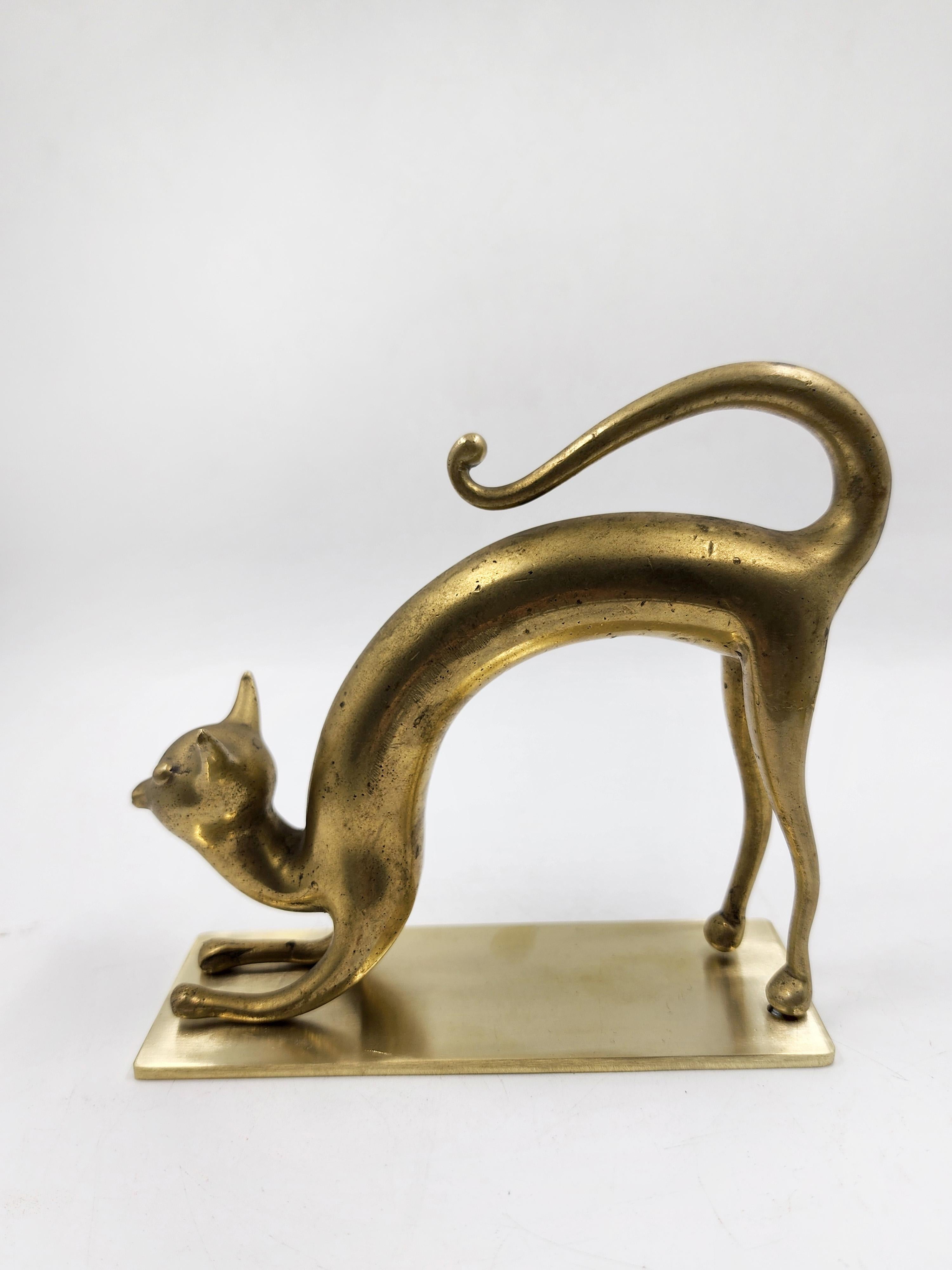 Art Deco Austrian Bronze Cat Figure, Hagenauer For Sale