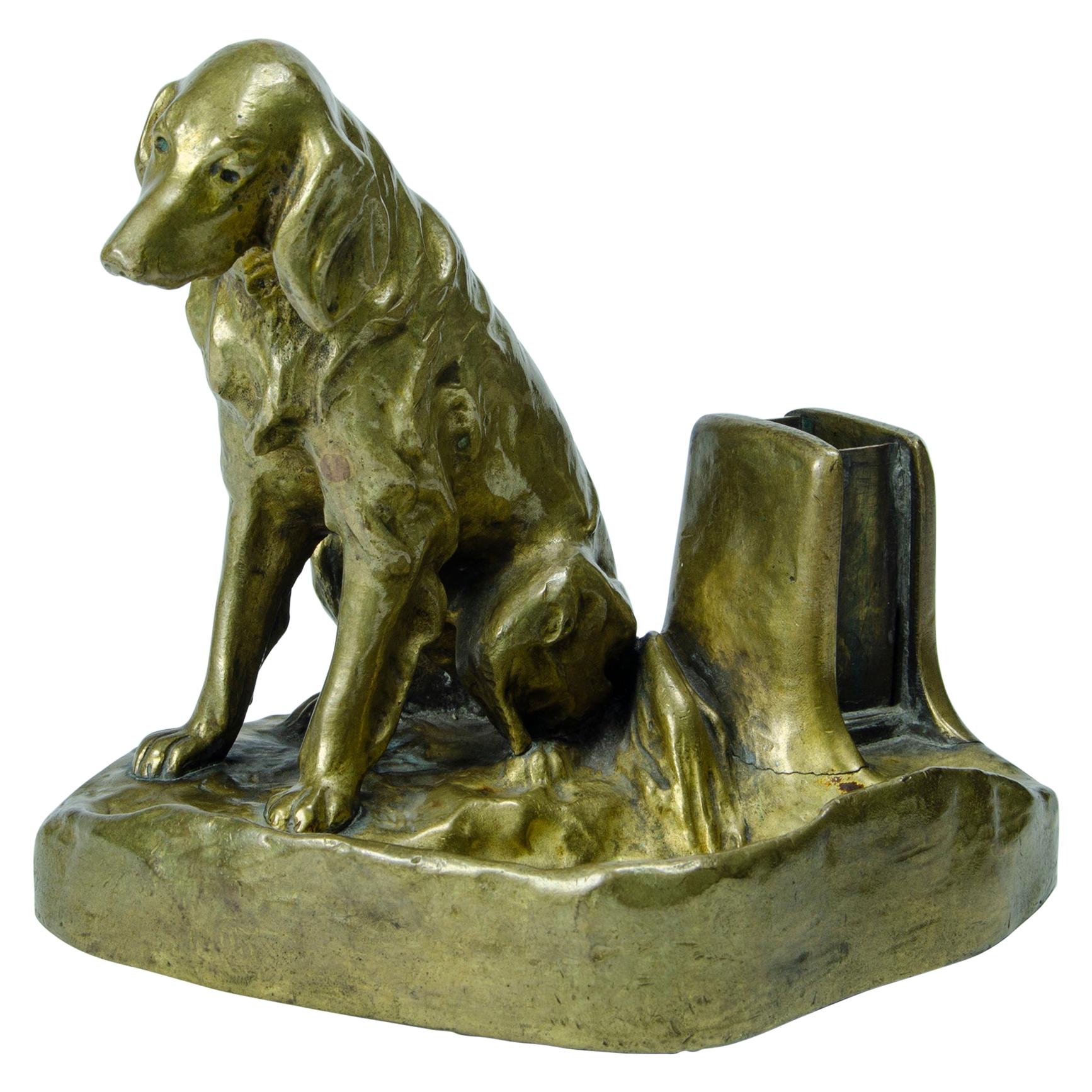 Österreichischer Bronze Hund 'Aschenbecher und Phosphor' im Angebot