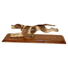 Österreichische Bronze-Briefklammer mit Hund, um 1900
