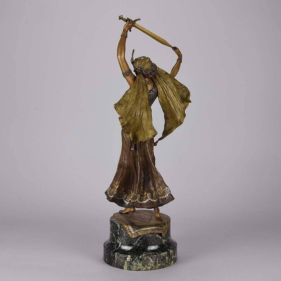 19th Century Austrian Bronze Figure 'Sword Dancer' by Franz Bergman