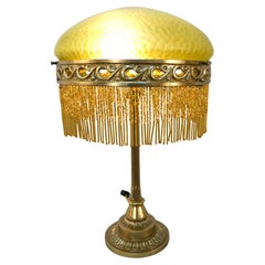 Austrian Bronze Glass Fringe Table Lamp